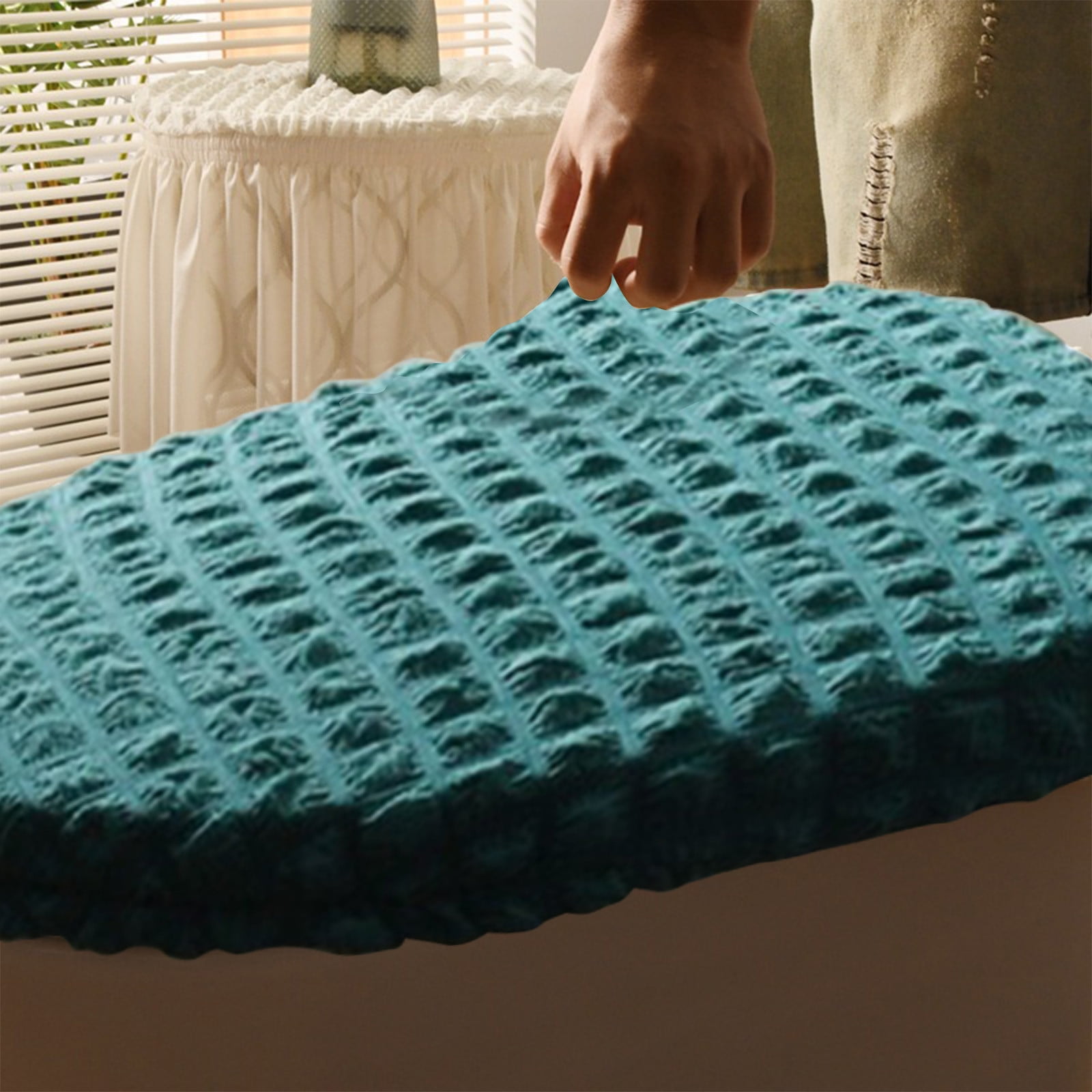 Toilet Lid Cover and Toilet Tank Cover Stretch Toilet Covers Set for Bathroom, Split Toilet Cover, Polyester Spandex Fabric, Machine Washable, with Elastic โ image 6