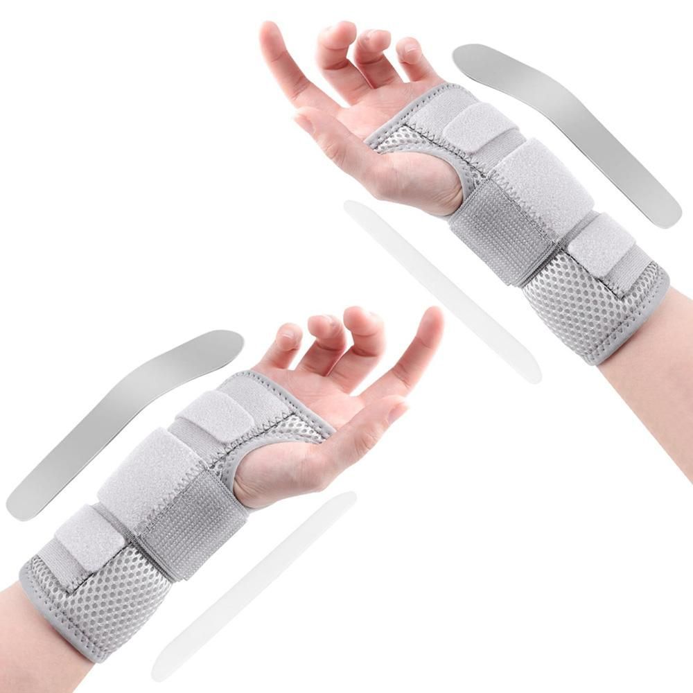 1Pair Carpal Tunnel Wrist Brace Carpal Tunnel Splint Arthritis Pain and Support For Sprained Relief Night Work - Gray & S โ image 2