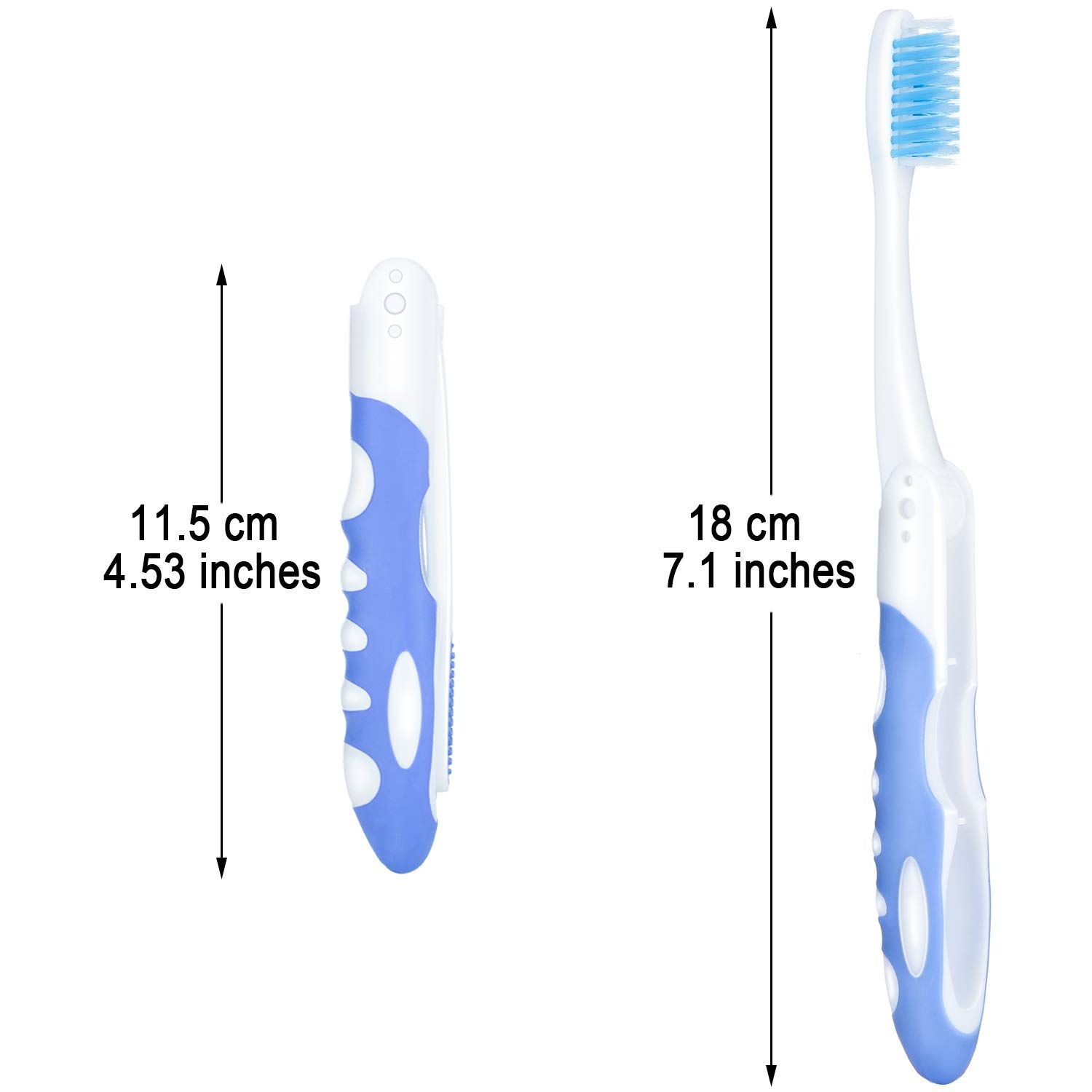 4 Pieces Folding Travel Toothbrush Portable Soft Toothbrush with Soft Bristles Brushes for Sensitive Gums — image 3