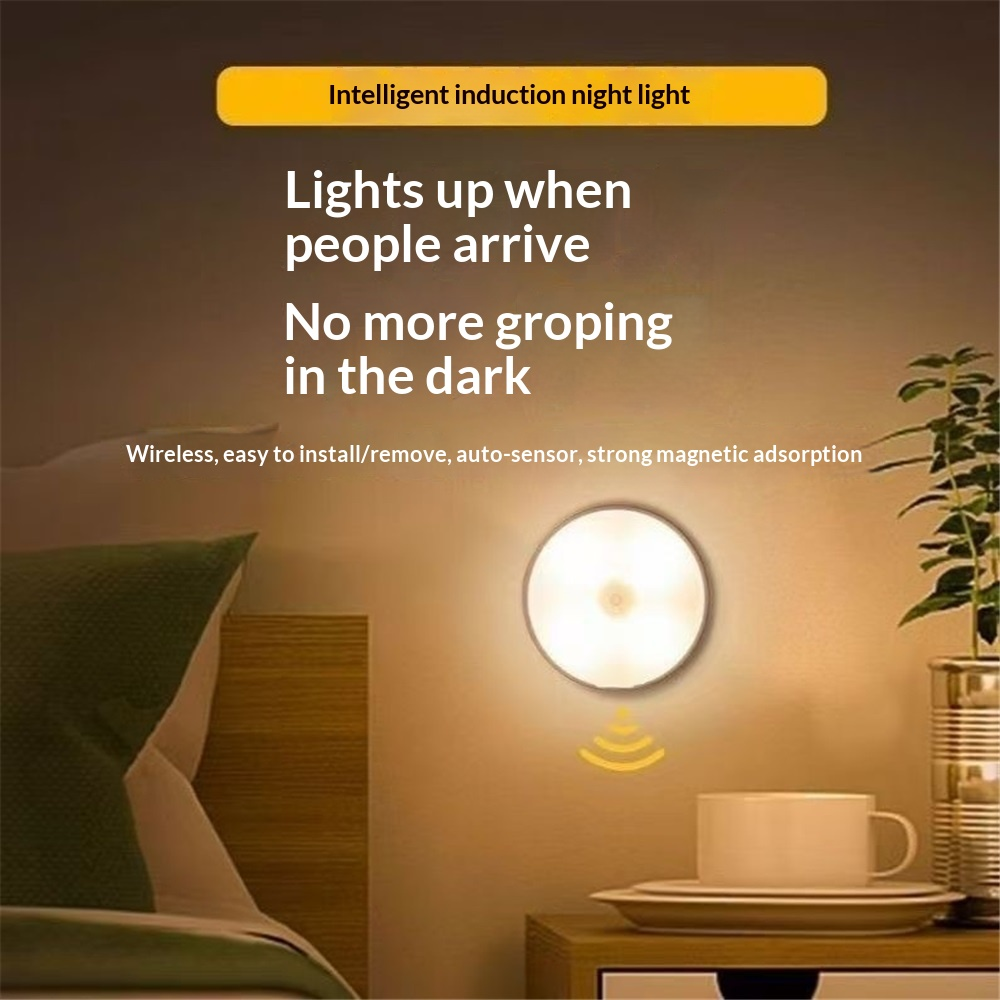 Motion Sensor Light Indoor, LED Night Light Closet Lights, Under Cabinet Battery Powered Ceiling Lights, AA Battery Operated Stick on Wireless Puck Lights for — image 4