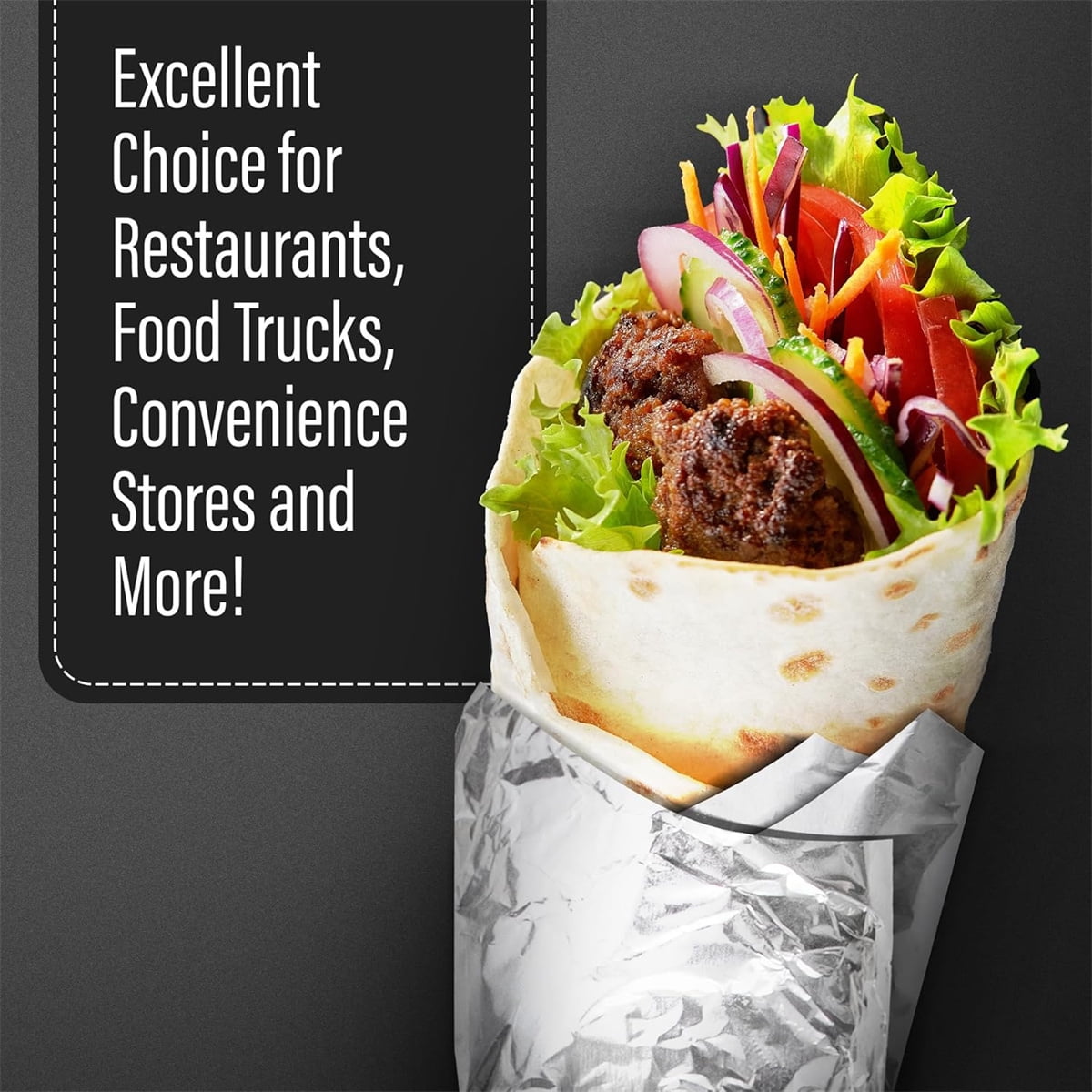 50 Pcs Sandwich Wrap Paper Insulation Paper Aluminum Foil Sheets for Burgers Wrapping Pre-Cut Foil Paper Heavy Duty BBQ Burrito Wrapping Paper Foil Sheets & β image 3