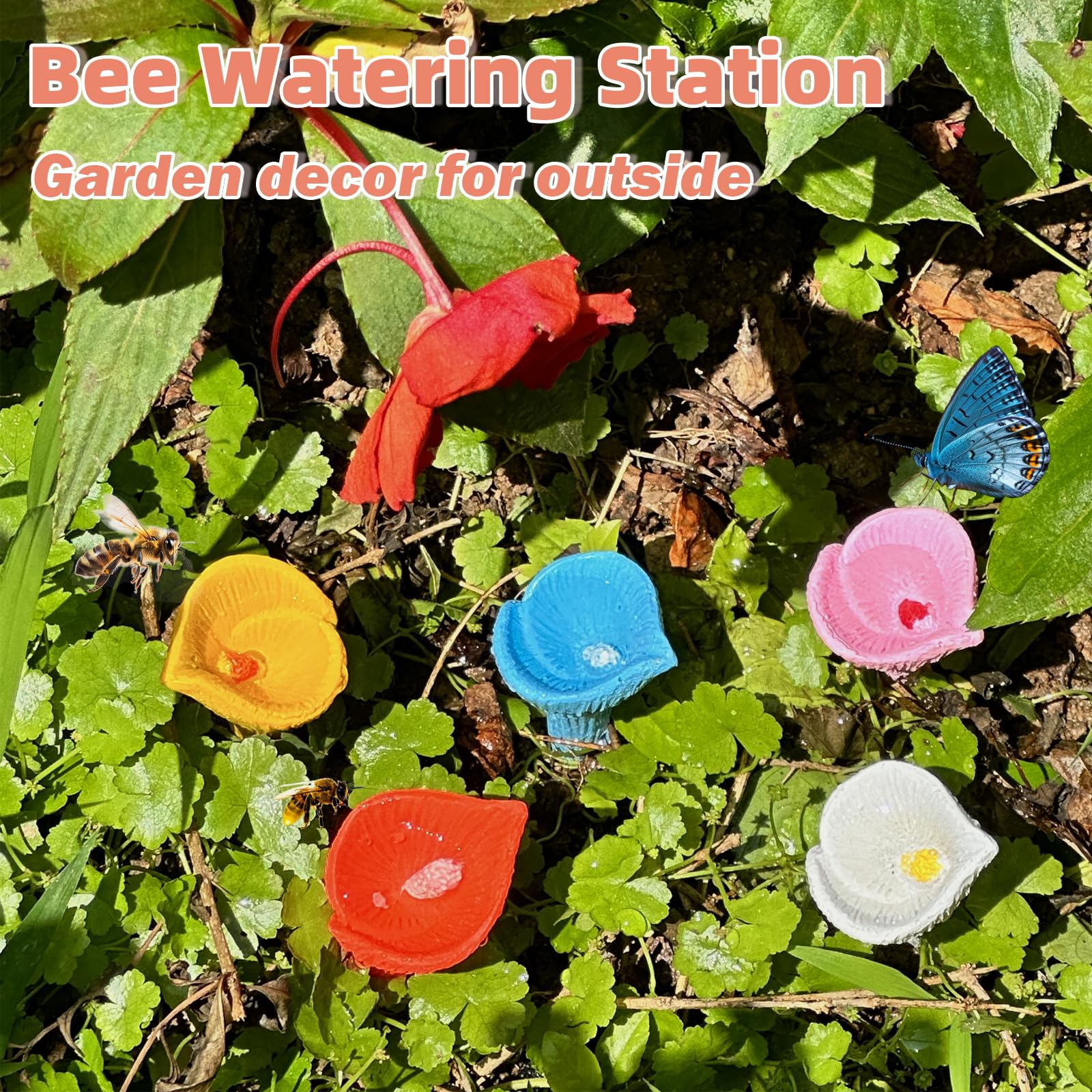 bee waterer for outdoor garden decoration blue — image 2