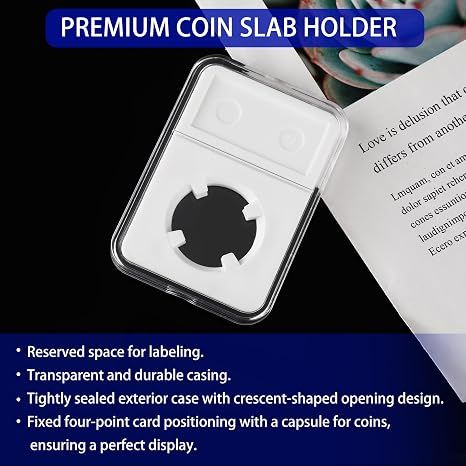 10 Packs 40mm Coin Slab Display Holder, Storage Case for American Silver Eagle 1 oz Coin, Clear Acrylic Cases for Coin Organize and Collection — image 4