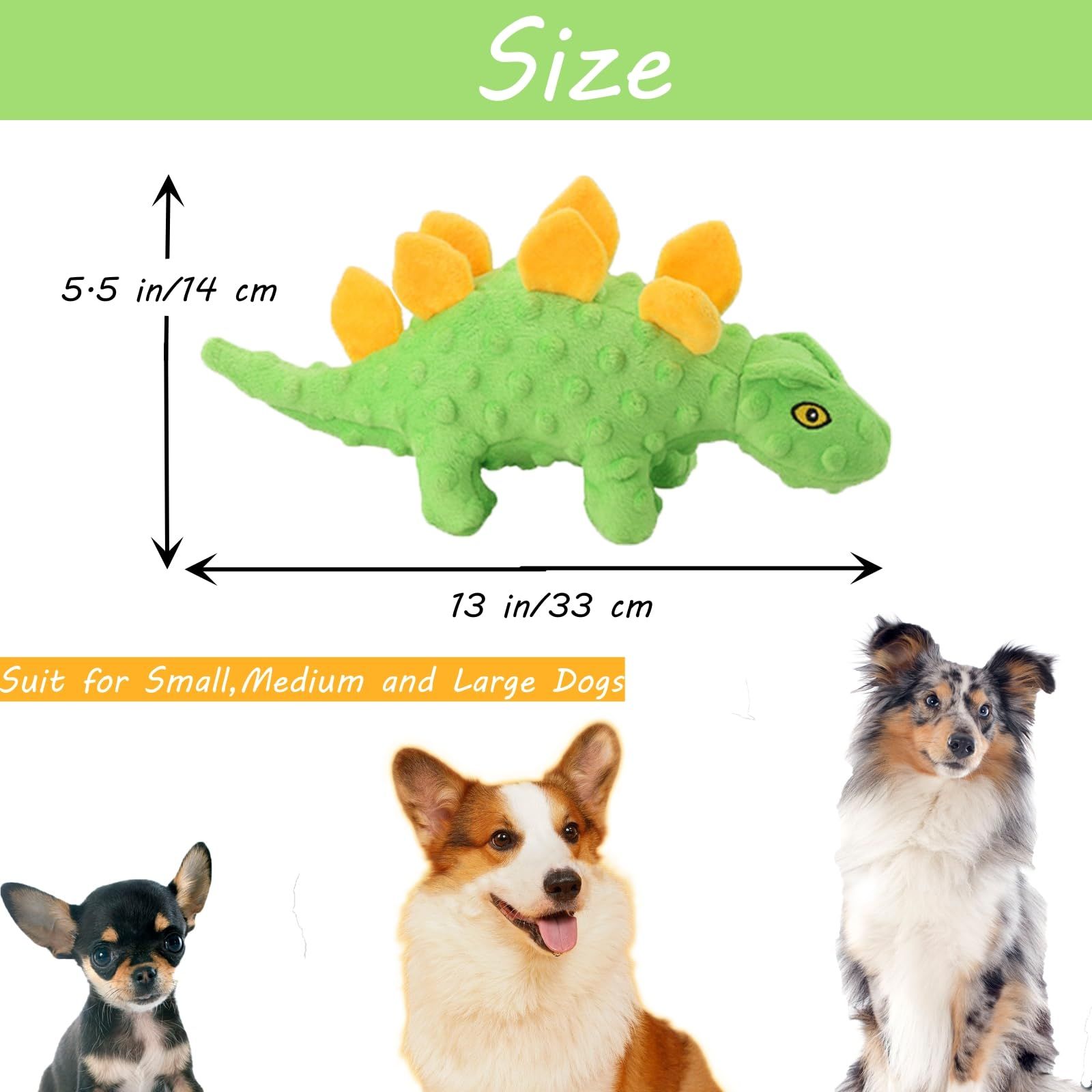 Squeaky Dog Toys for Puppy -No Stuffing Durable Plush Dog Toy with Crinkle Paper, Interactive Dog Toys with Elastic Ball, 3 Pcs — image 4
