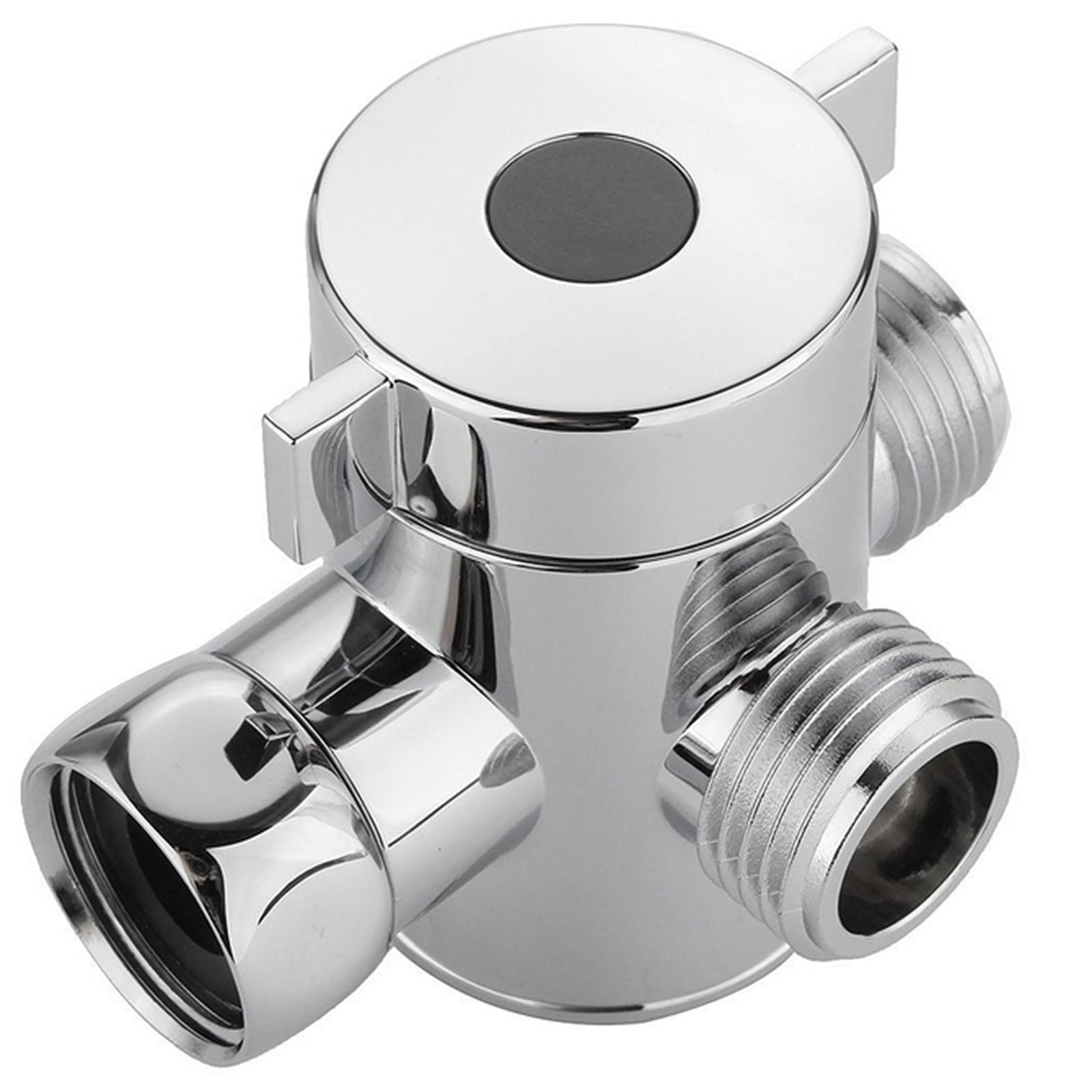 3-Way Shower Diverter Valve, G1/2 Inch T-Adapter Valve Connector, One Inlet And Two Outlets Brass (Silver) โ image 2