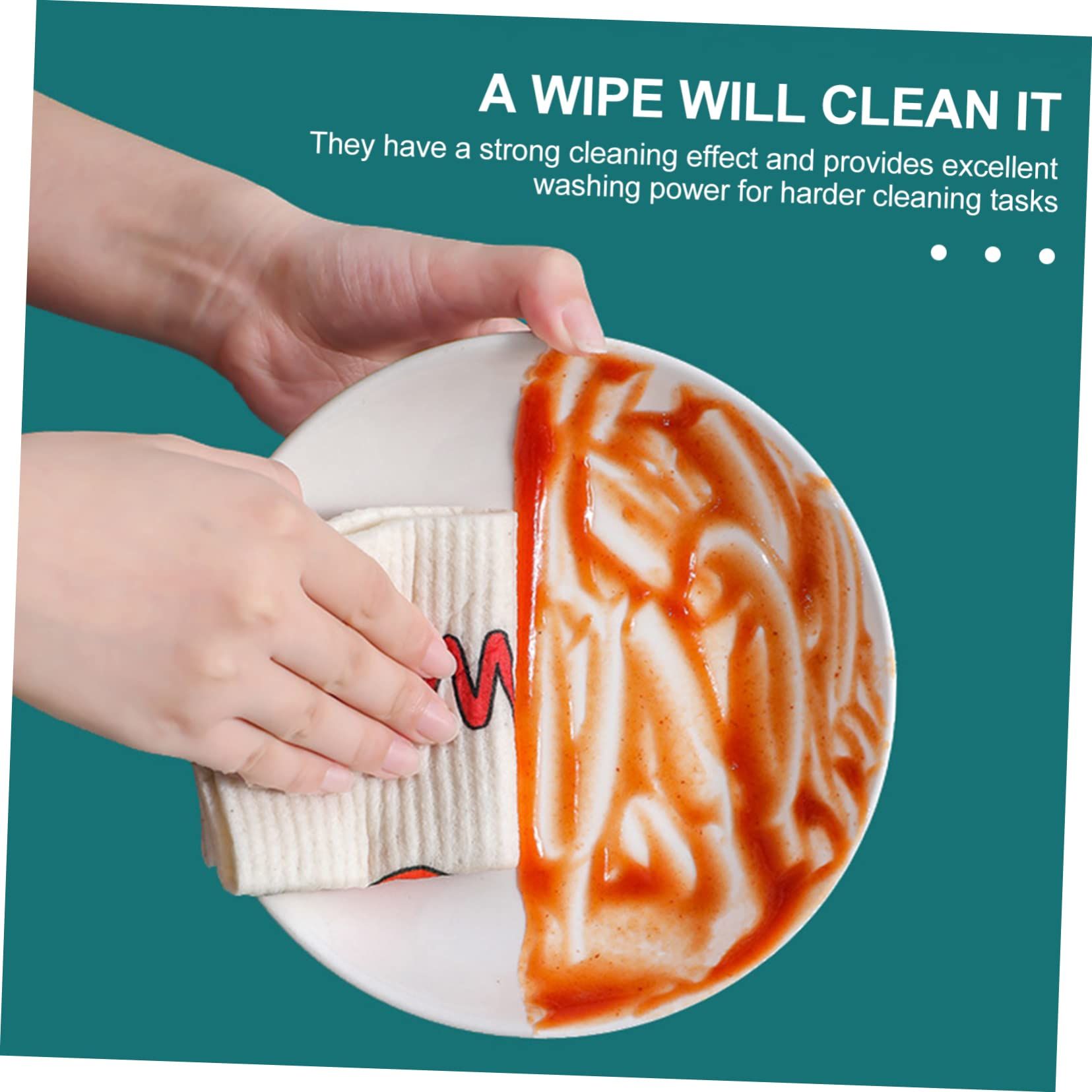 3pcs Wood Pulp Cotton Rag Duster Cloths Dishcloth Wash Cleaning Towels Kitchen Wash Rags Dish Washing Cloths Kitchen Cleaning — image 5