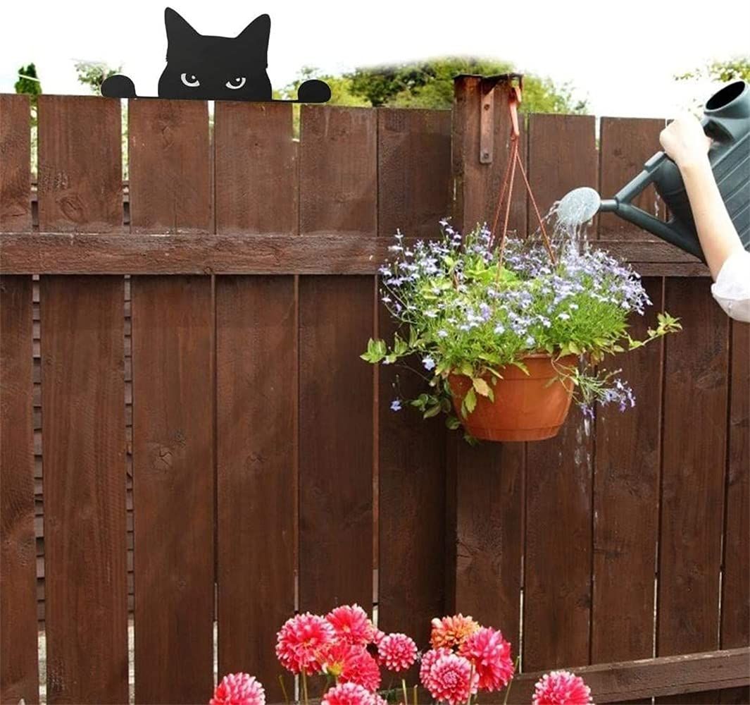 Metal Yard Art Decor Garden cat Statue, Black cat Statue Decoration Outdoor Garden Ornaments Silhouette décor Cat Gifts — image 5