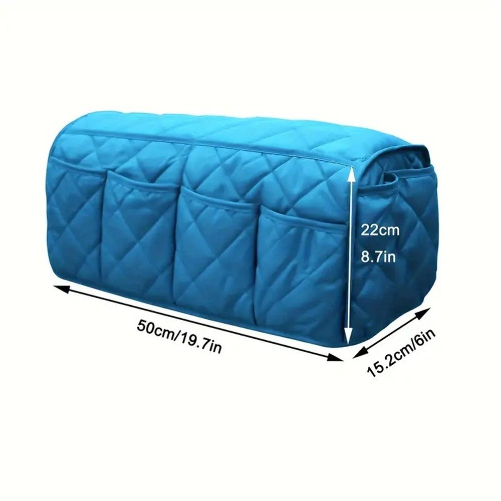 Sofa Armrest Organizer with Pockets, Non-Slip, Space-Saving, Fits Most Couches & Recliners, for TV Remote, Phone, Magazine, blue(only bag) — image 2