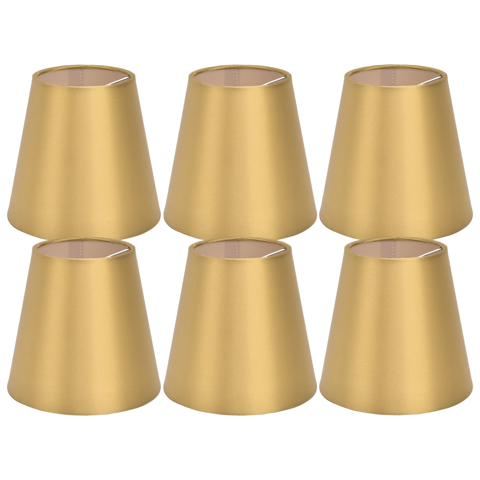 6PCS E14 Lamp Shade Fabric Lampshade Table Lamp Ceiling Lamp Shade for Bedroom Living RoomGold PX153