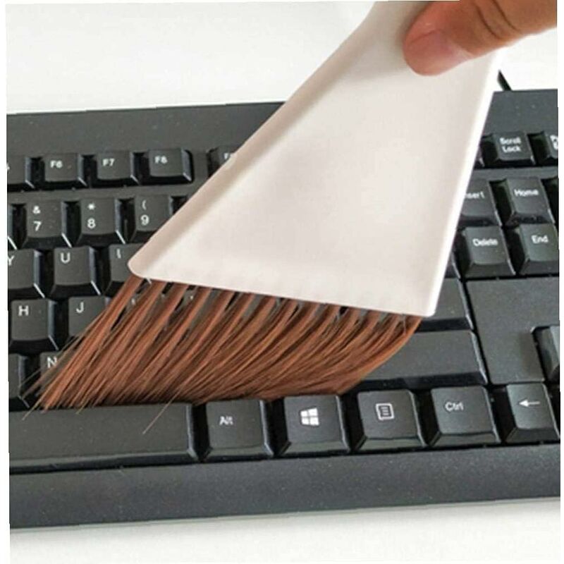 1Set Mini Dustpan Brush Sets, Cleaning Brush For Table, Desk, Countertop, Keyboard, Car, Camping (Beige) โ image 4
