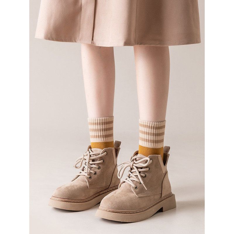 5 Pairs Womens Retro Stripe Crew Socks Soft Cotton Mid Calf Casual Daily Wear Socks Multipack — image 4
