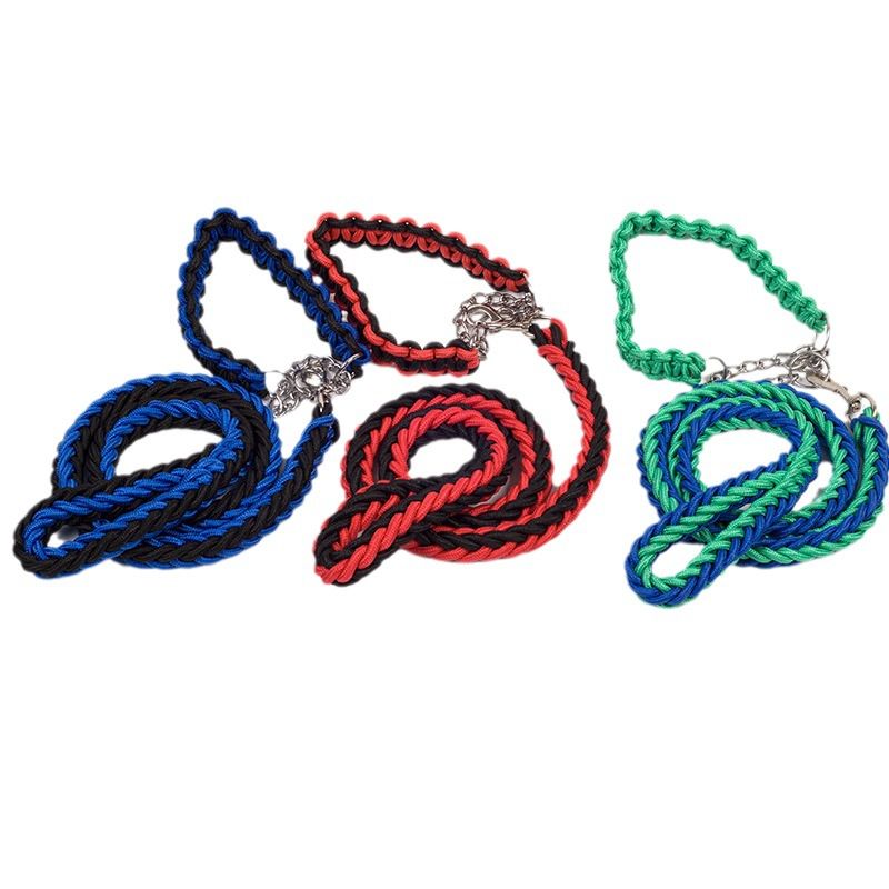 Dog Leash Nylon Hand Woven 1.5cm Blue Green 2.0cm — image 4