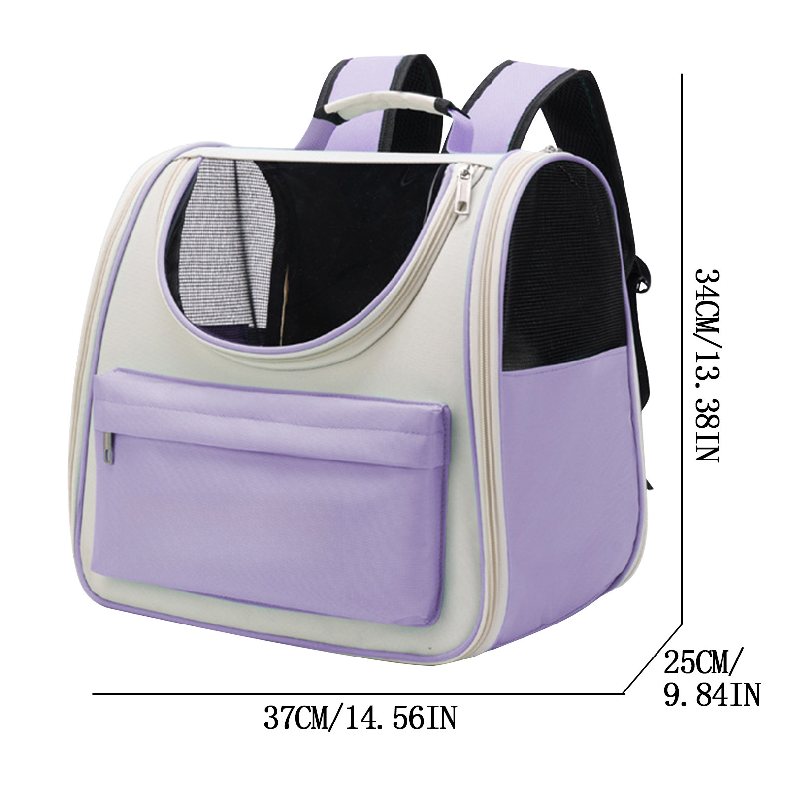 Pet Carrier Backpack Breathable Large ty Cat Travel Bag Purple โ image 2