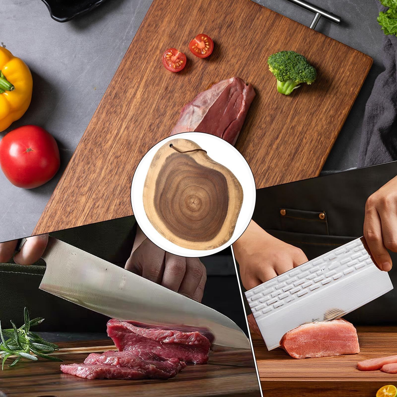 Acacia Wood Cutting Board - Rural Wood Cutting Board, Durable Cutting Board, Kitchen, Meat, Cheese, and Entertainment Tray,(Diameter 23-28CM) — image 4