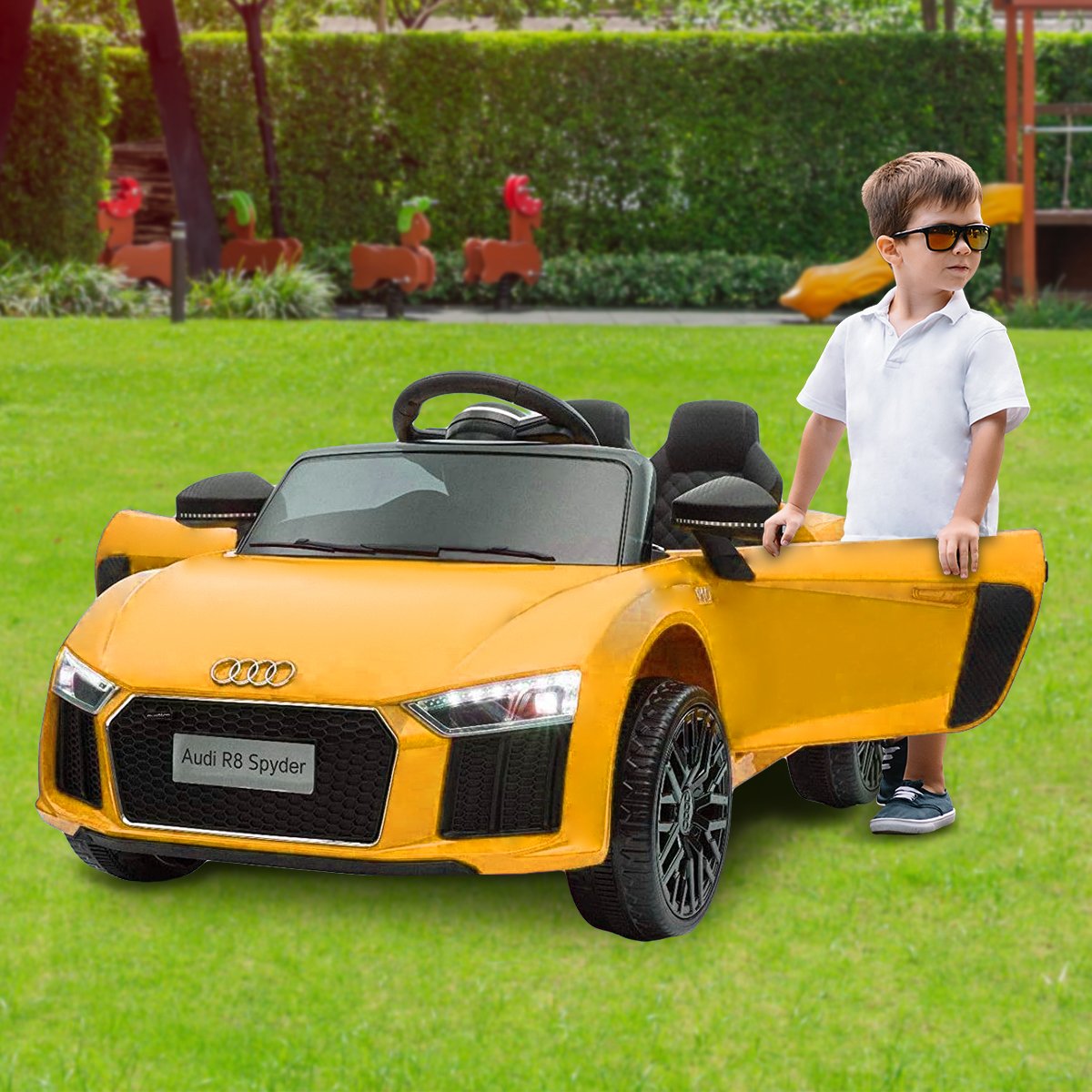 Kahuna R8 Spyder Audi Licensed Kids Electric Ride On Car Remote Control - Yellow — image 5