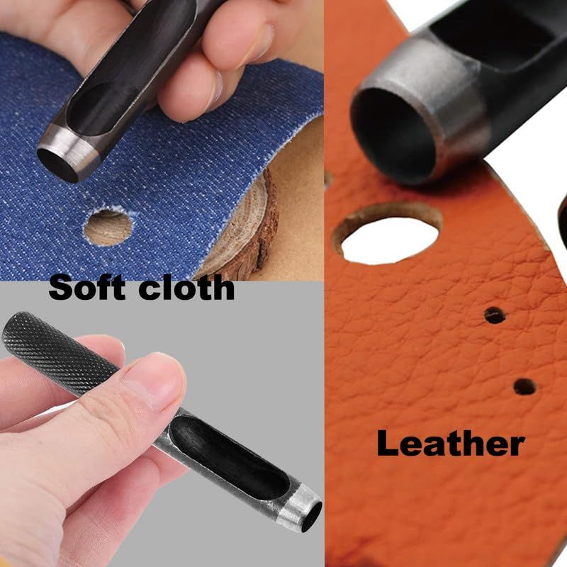 10 mm Round Hole Punch, Hollow Cutter High Carbon Steel Leather Punch Tools for Paper Plastics Canvas Belt Bags DIY Making — image 4