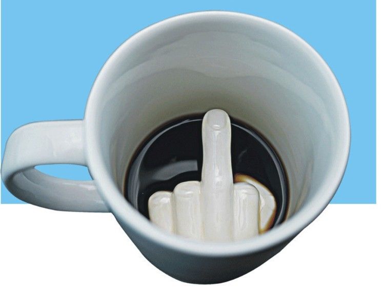 Up Yours Mug Thumbs Up Ceramic Middle Finger Coffee Cup Milk Tea Funny Coffee Gift Mug for New Year — image 5