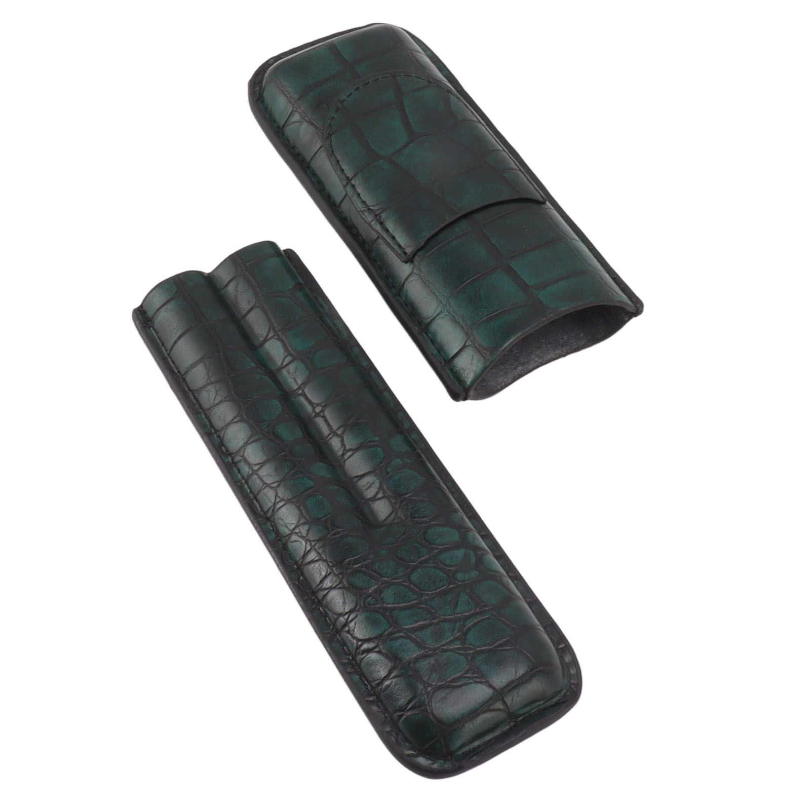 2 Finger Cigar Case Waterproof Portable Artificial Leather Cigar Case Box for Men Office Business — image 4