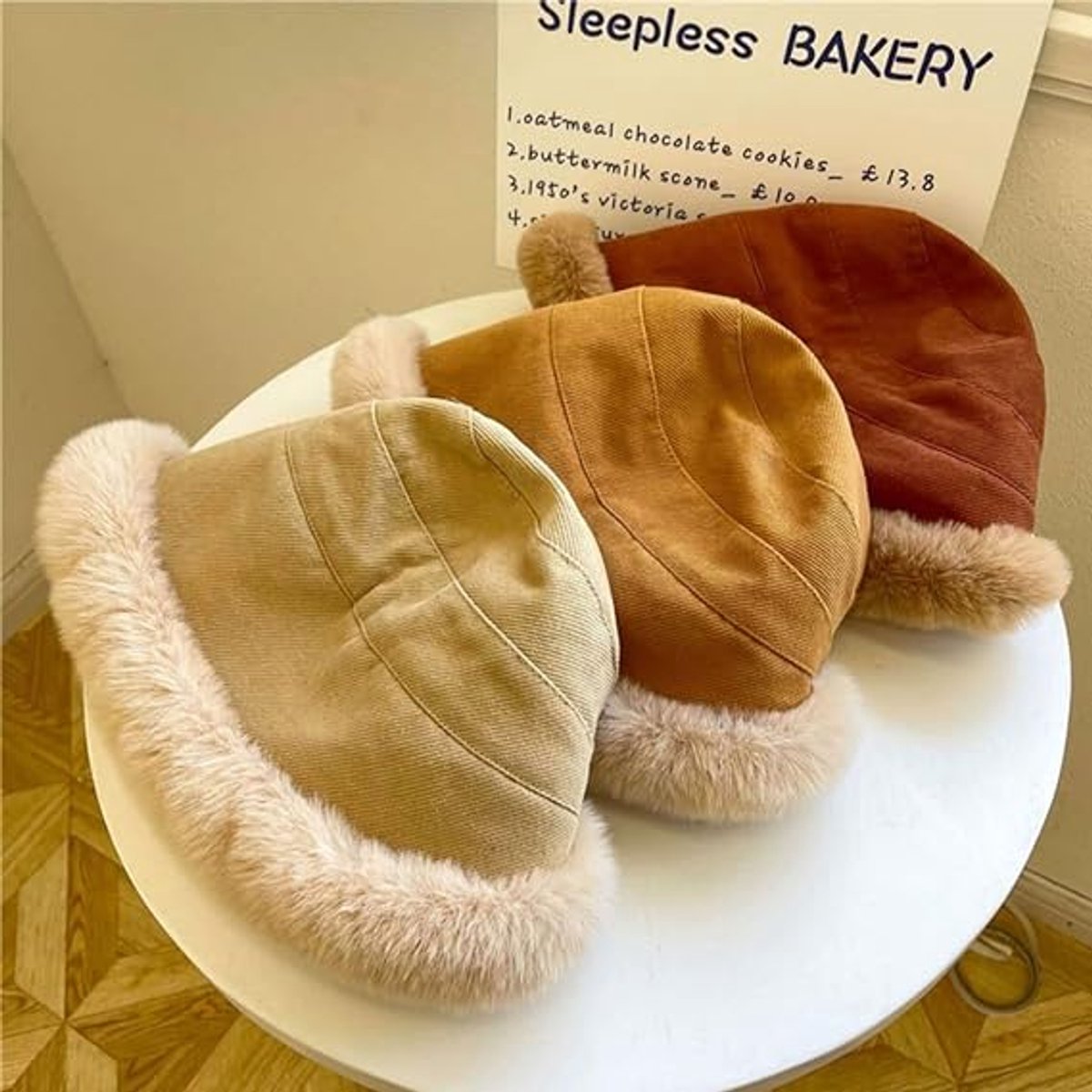 1 Women's Winter Hat - Cold Weather Extreme warmth and wind protection - Fleece-lined interior - Wide brim design - Thick insulated material for snow-beige — image 4