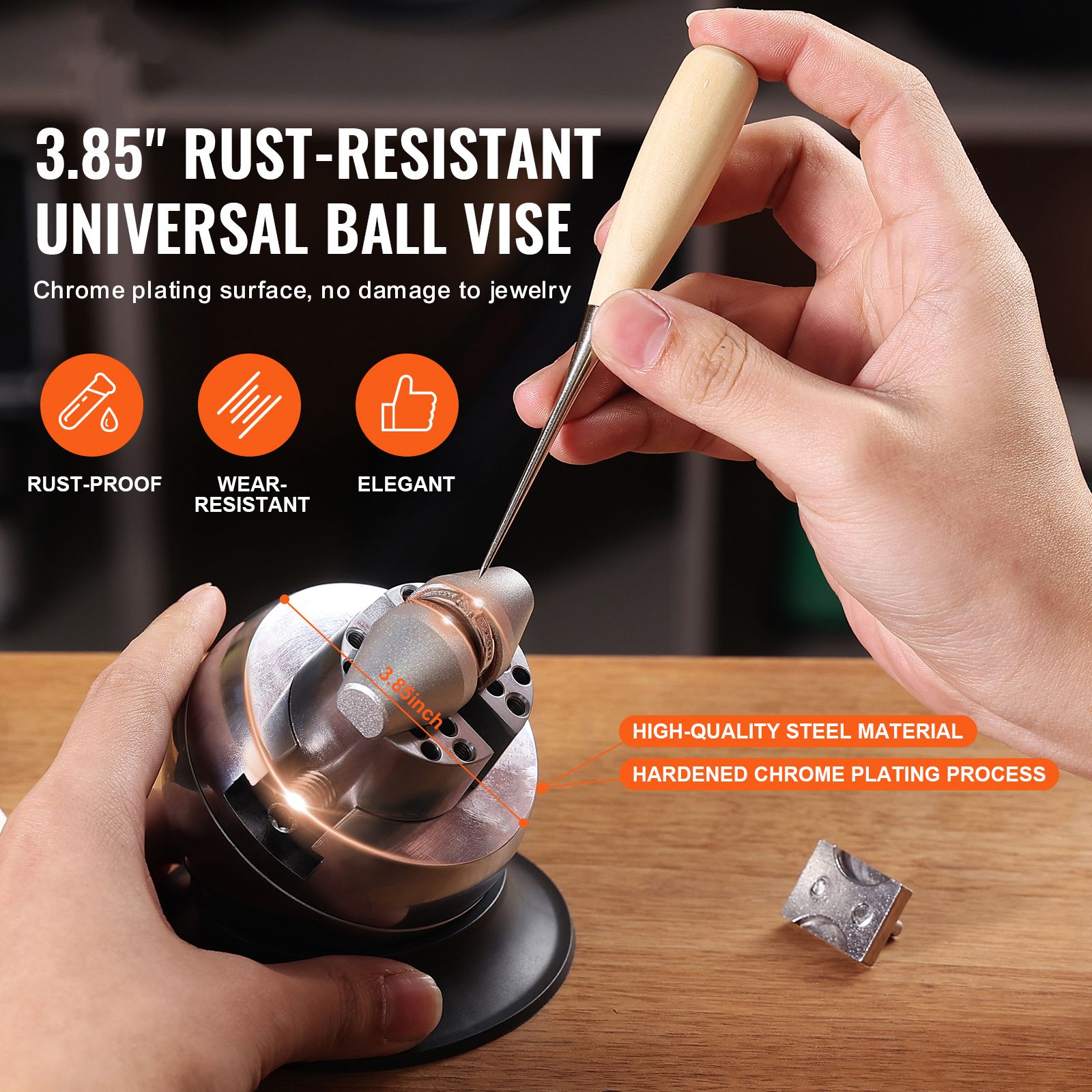 Ball Vise, 3" Engraving Setting Tool, 360° Rotation Engraving Block Vise, 30 PCS Attachment Jewelry Engraving Block Tools Standard Block for Gemstone Inlay and — image 2