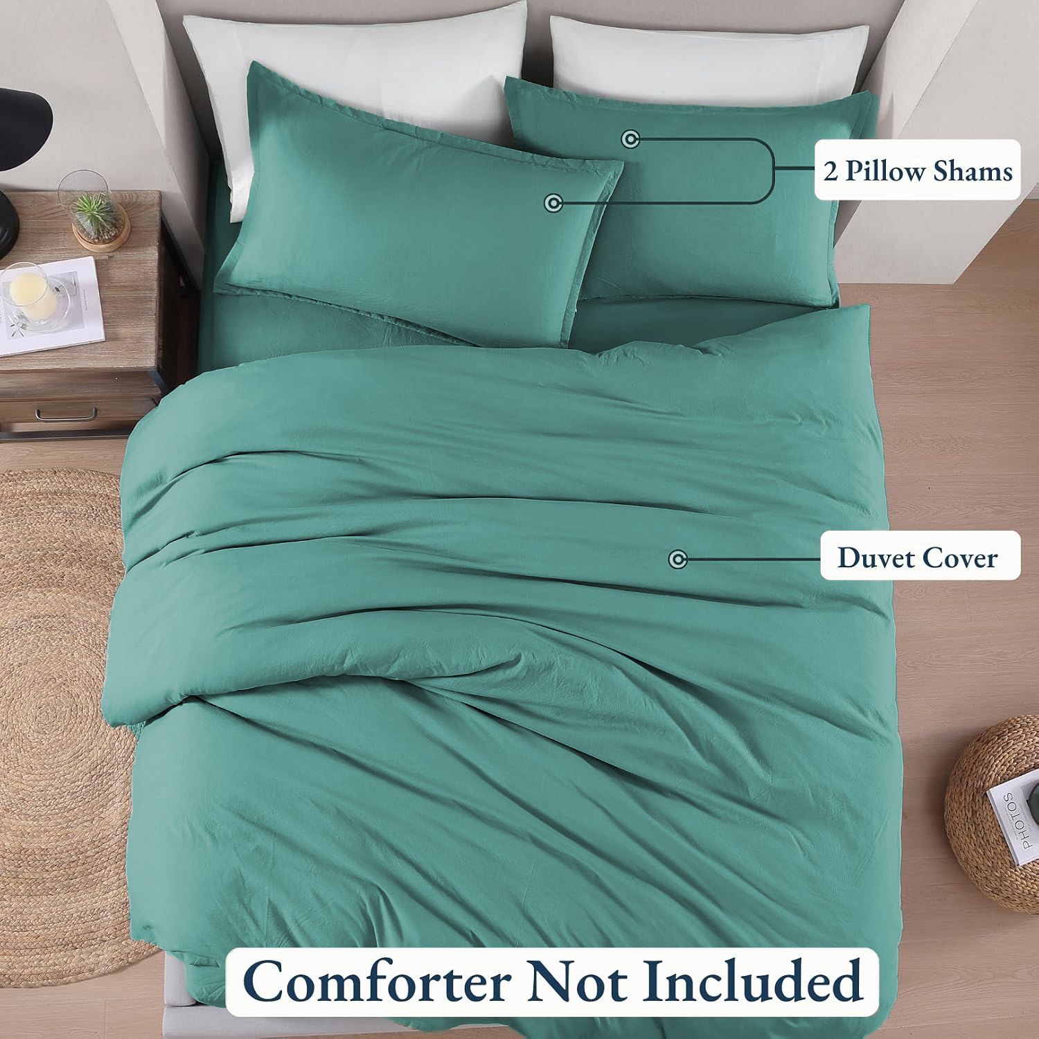 Hotel Soft Microfiber Duvet Cover Set-2000TC Quilt Cover Set & Pillowcases -1 Donna Cover Zipper Closure & 1 x Pillowcases-Breathable Bedding - Wrinkle, Fade — image 4