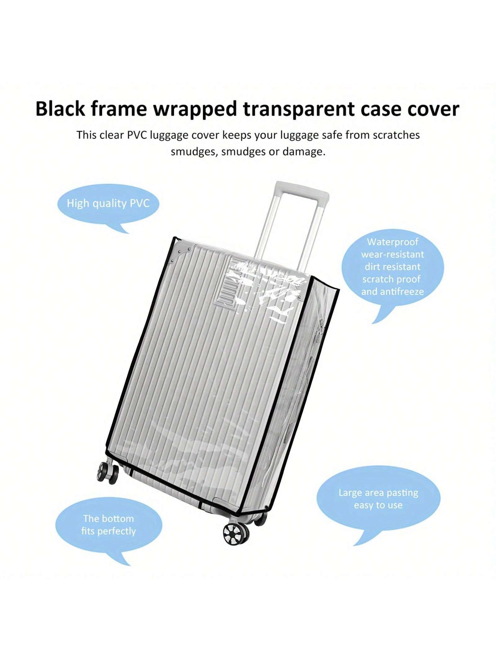Heavy Duty High Quality PVC Luggage Cover Transparent Design Telescopic Handle Cover Scratch Resistant Luggage Protector For Travel Suitable For 28 — image 2