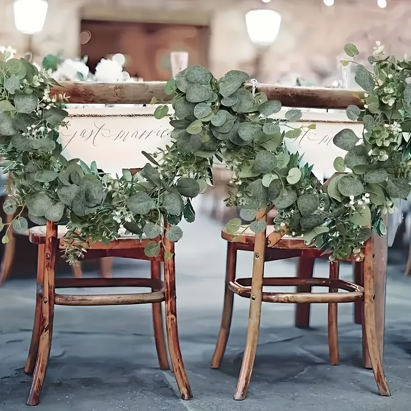 Green White Artificial Eucalyptus Garlands White Baby'S Breath 180 Cm Garlands Durable โ image 3
