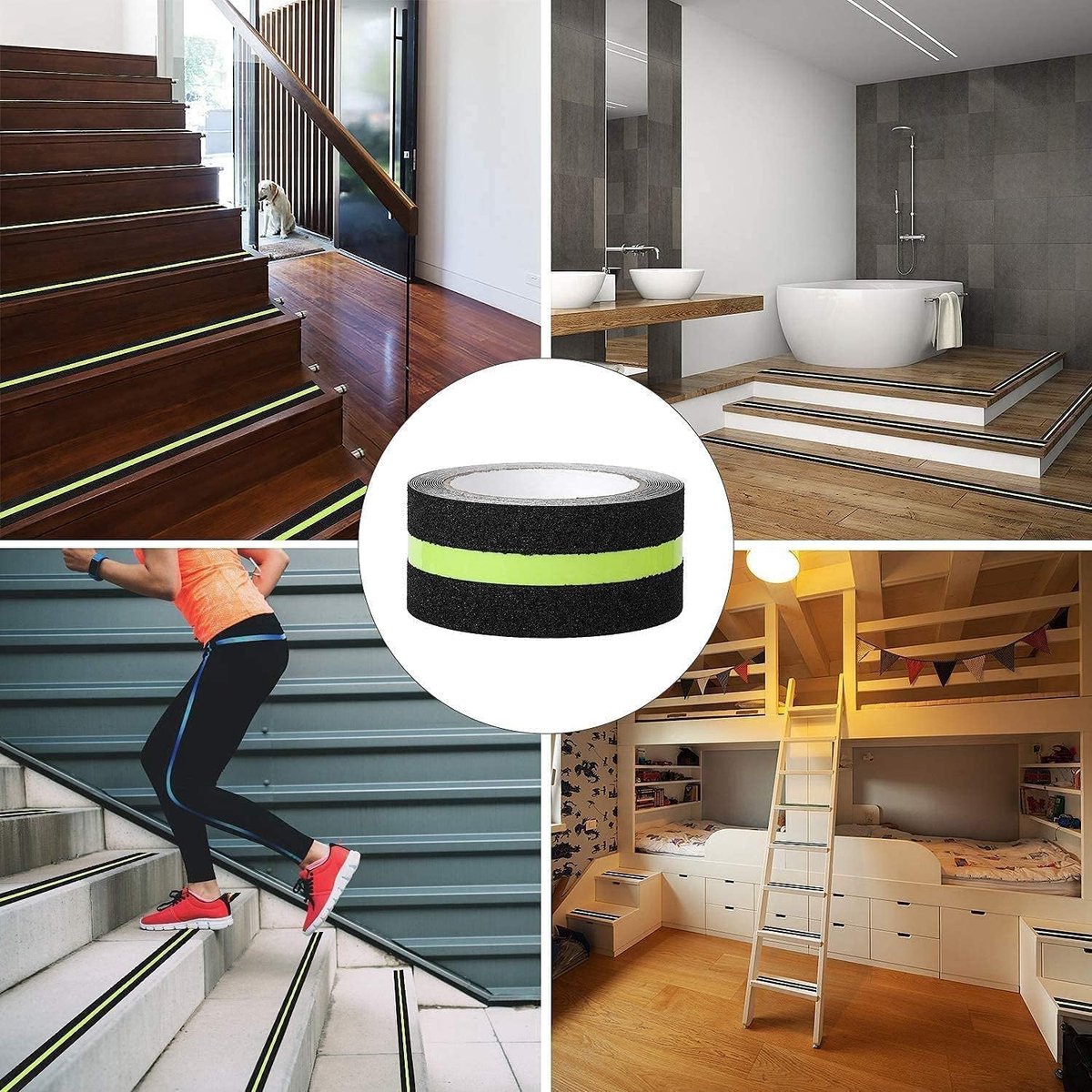 Roll Anti-slip adhesive tape - Stair tape - with glow-in-the-dark light film - Anti-slip Griptape - Glowing in the Dark - safety tape for stairs, ladders โ image 2