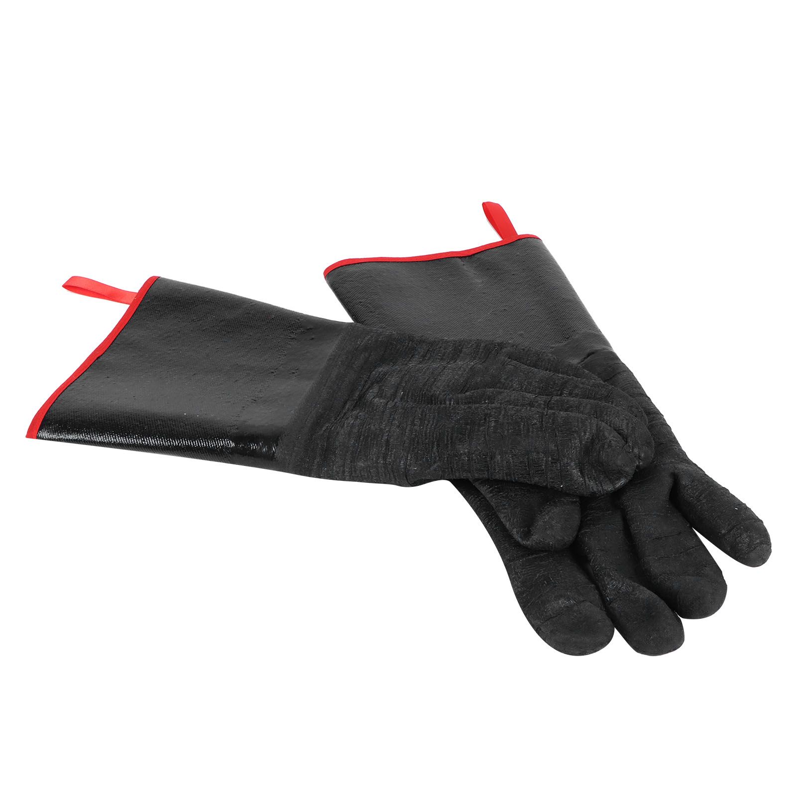 BBQ Gloves High Temperature Resistance 500℃ Waterproof Acid and Alkali Resistant Garden GlovesBlack 14in — image 2