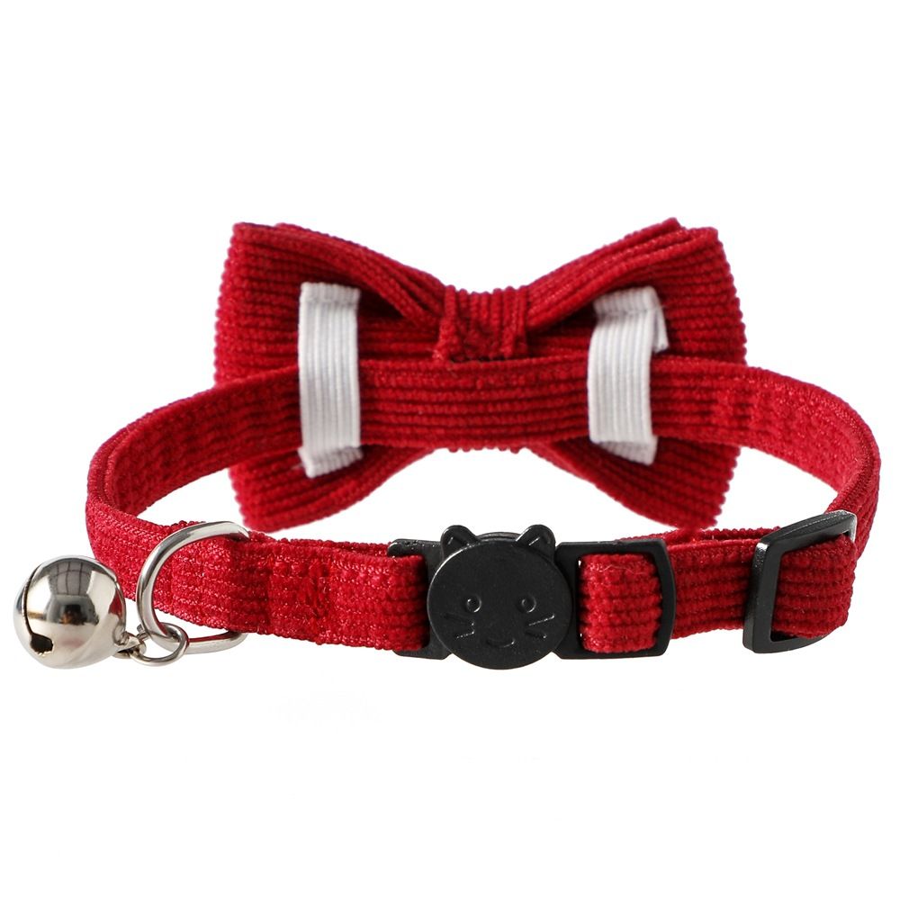 2 Pack Breakaway Cat Collars with Bell and Bowtie Comfortable Velvet Cat Collar with Cute Safety Buckle Adjustable Pet Collar — image 5