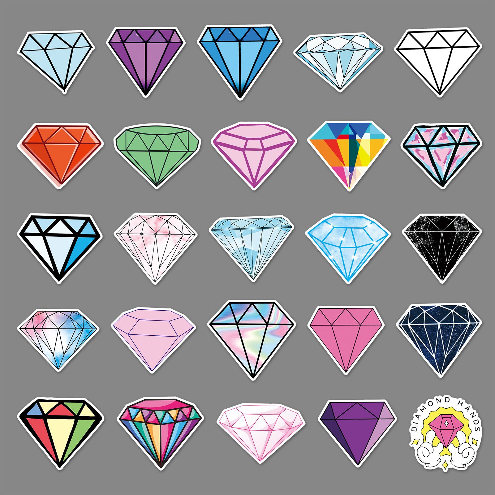 Diamond Stickers 50 Pack Cute Crystal Water Bottles Stickers-Waterproof Stickers for Skateboard,Laptop,Computer,Refrigerator,Cup — image 4