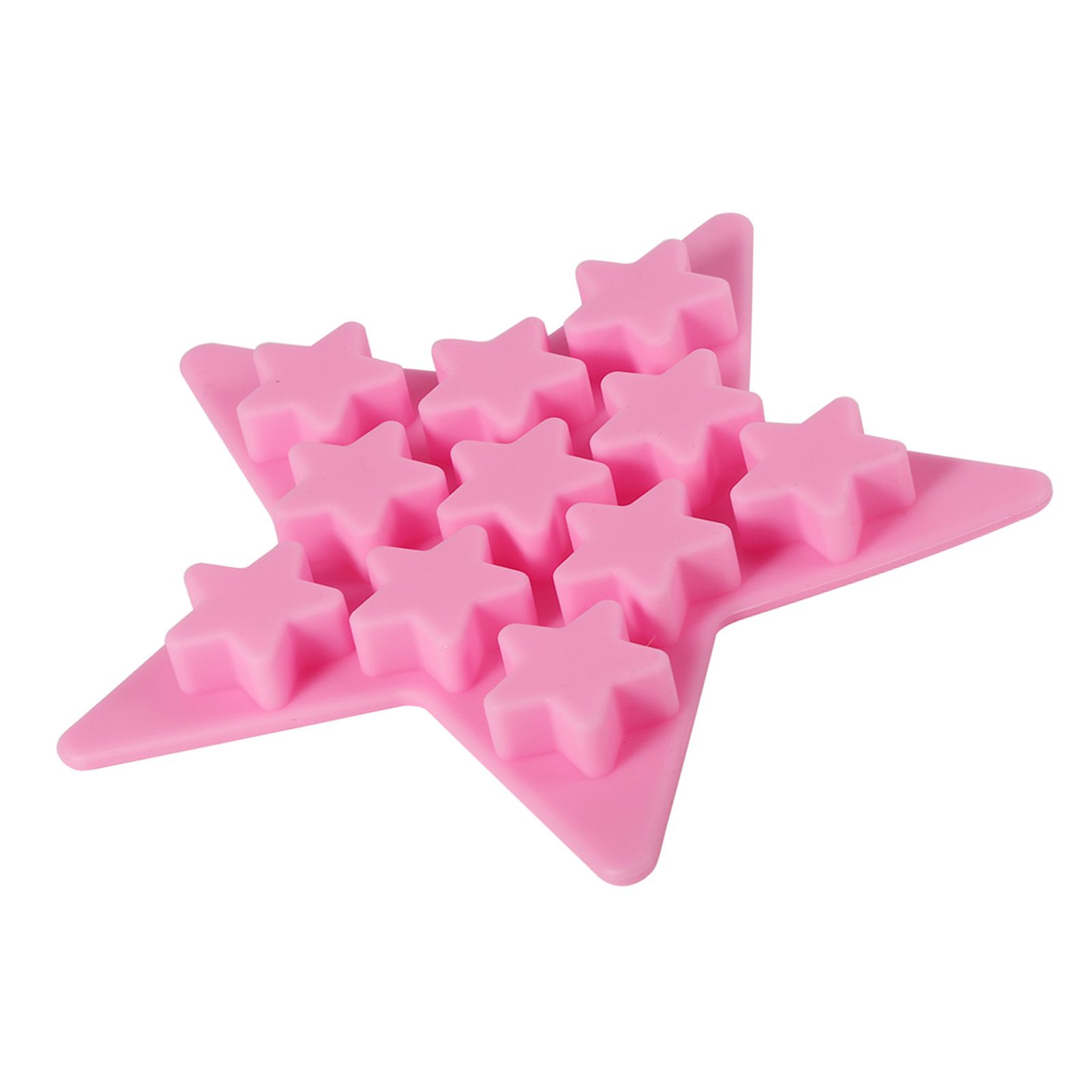 Five Star Shaped Cool Silicone Ice Cube Tray Freeze Mold Maker Tools for Club Bar Party (Pink) — image 2