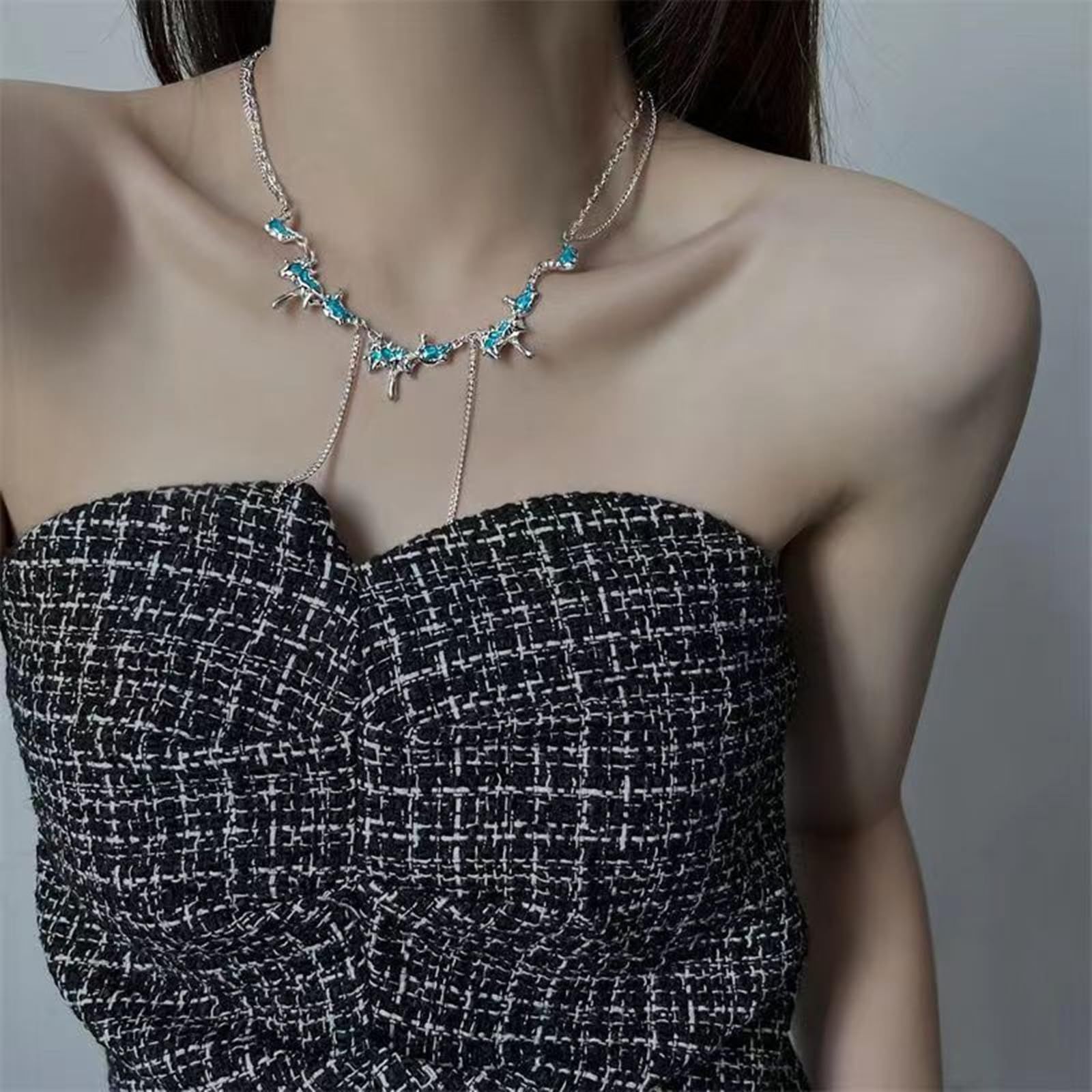 Irregular Necklace for Women Pearl Zircon Cat's Eye Stone Star Pendant Zircon Water Drop OT Chain Fashion Simple Daily Jewelry โ image 5