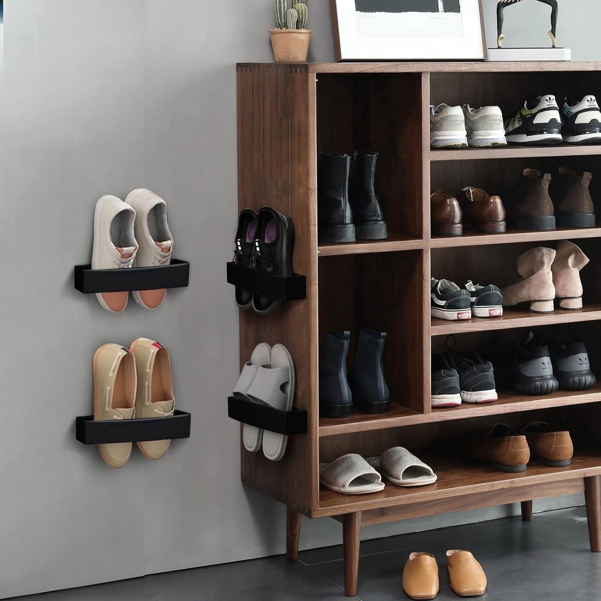 Hanging Shoe Rack for Door - Self-Adhesive Shoe Racks - 4 Pieces - Shoe Rack - Shoe Storage - Shoe Organizer - Shoe Storage System - Shoe Rack - Hanging Shoe — image 5