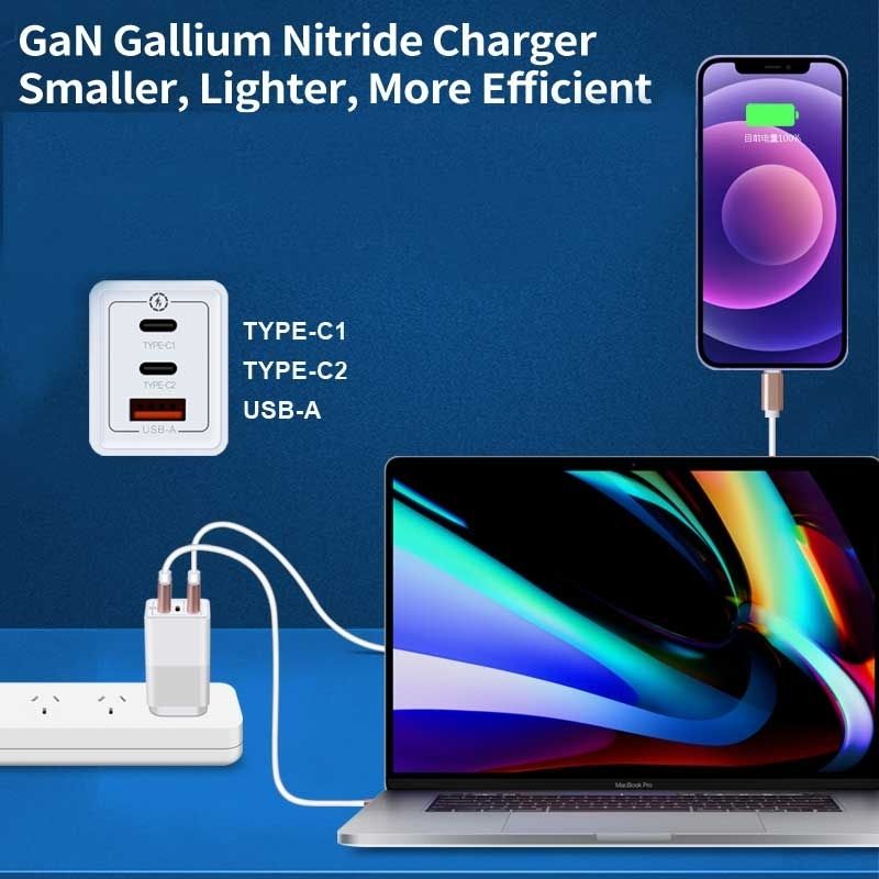 OXHORN NB-PD65CCAW PD GaN Charger 65W 3 Ports White โ image 2
