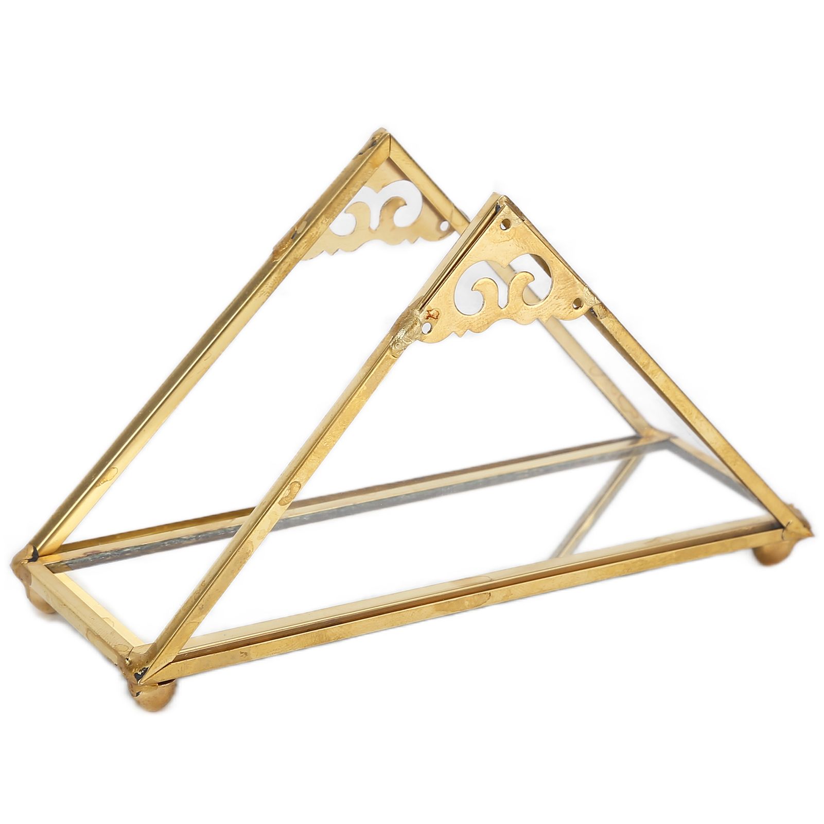 Mirror Jewelry Tray Glass Perfume Storage Tray Jewelry Plate Golden Metal Decorative Tray โ image 6