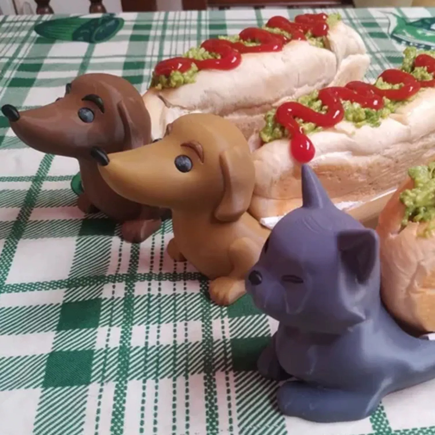 Dark Brown Creative Dachshund Hot Dog Tray - Cute Dog-Shaped Sandwich Holder with 3D Decor — image 3