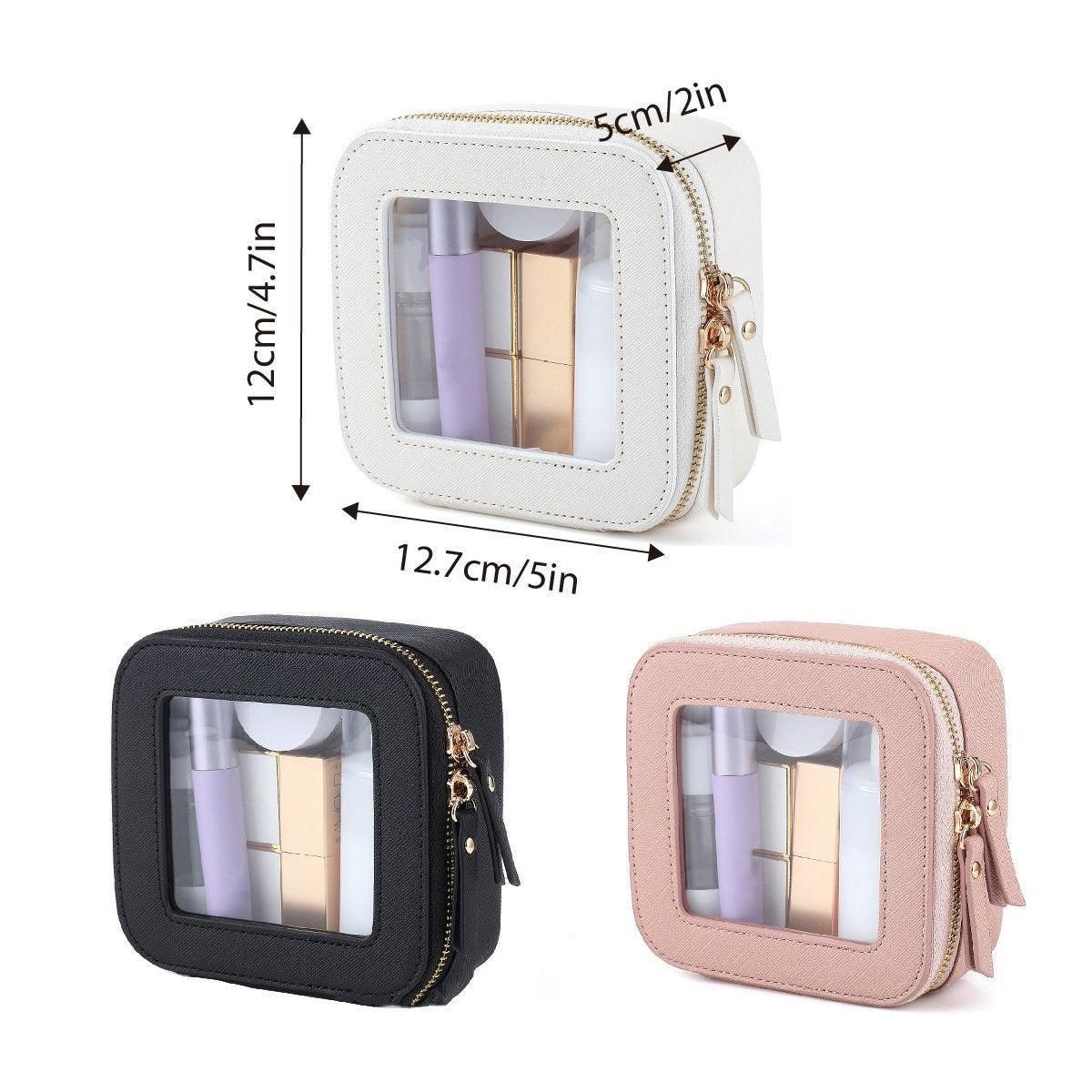 Clear Waterproof Travel Makeup Bag Portable Cosmetic Toiletry Organizer Box - Black โ image 4