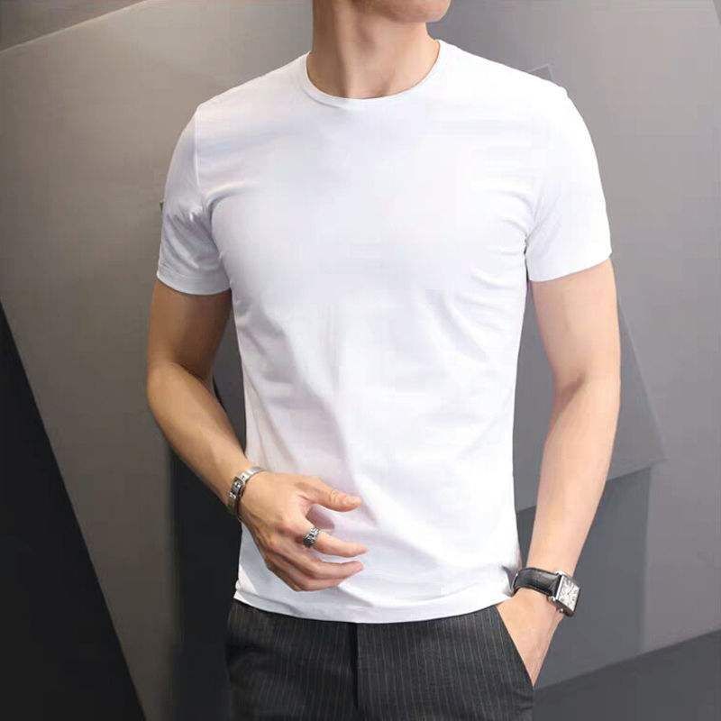 Men Tshirt White Slim Fit Short Sleeve White [loose version]] XXL — image 5