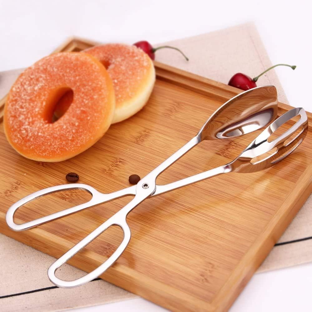 2-PACK Serving Tongs for Cooking Buffet Party Catering, Thickening Food Serving Cake Bread Kitchen Salad Tongs, Stainless Steel โ image 4