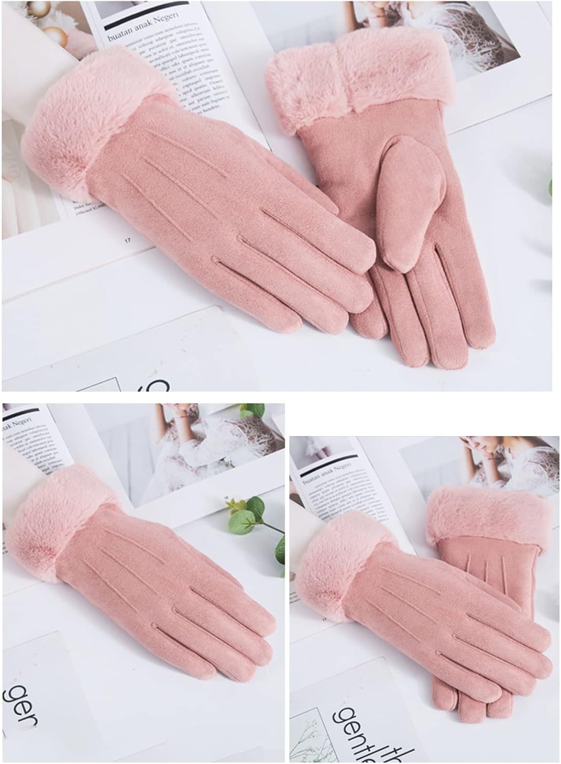 Winter Touch Screen with Soft Velvet Lining, Stylish Faux Suede Leather & Polyester Design for Women โ image 5