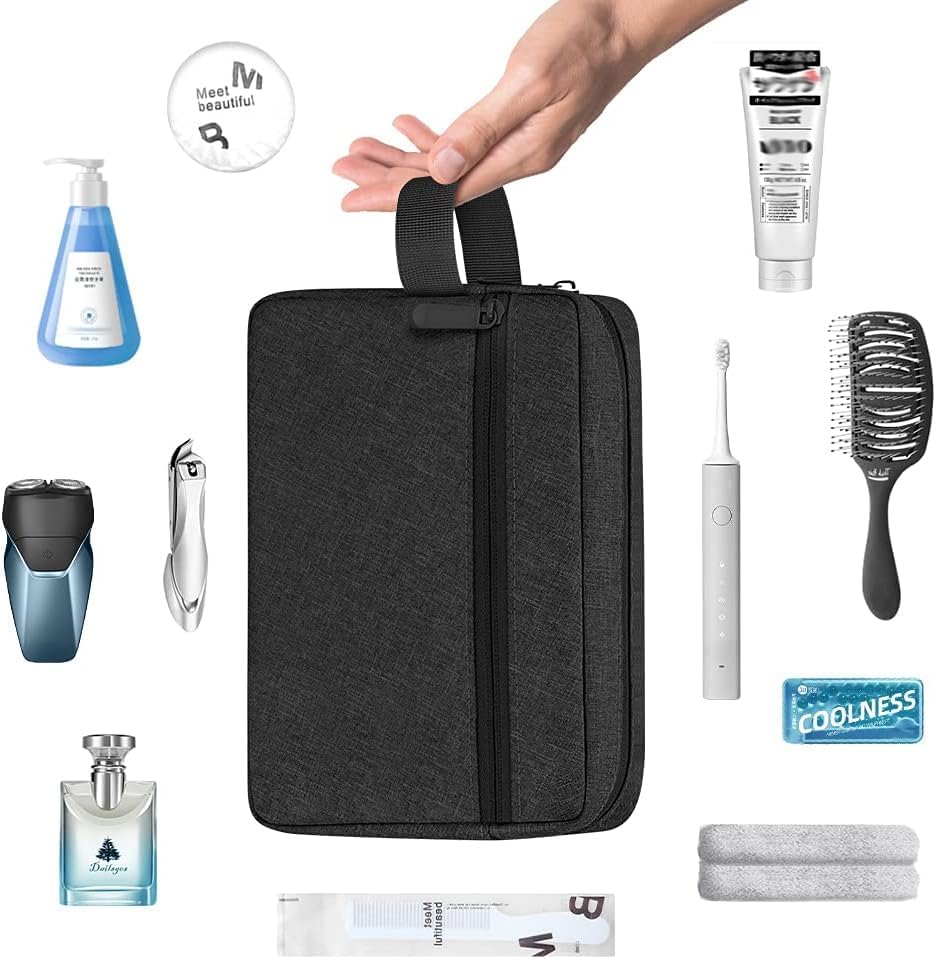 Waterproof Toiletry Bag for Men - Travel Shaving & Cosmetic Organizer with Handle, Portable Gym Shower Bathroom Essentials Bag, Durable Water-Resistant — image 6