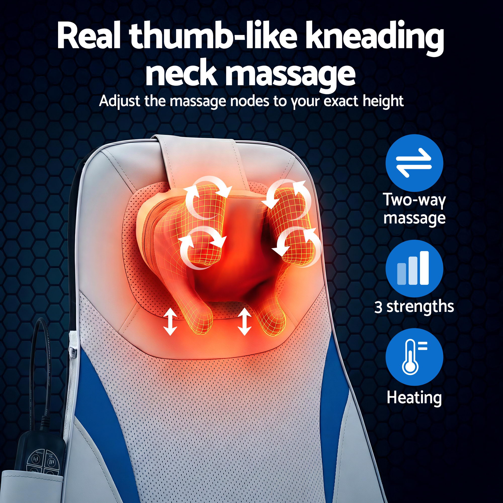 Livemor Full Back Massage Cushion 3D Kneading Heating Massage Seats — image 5
