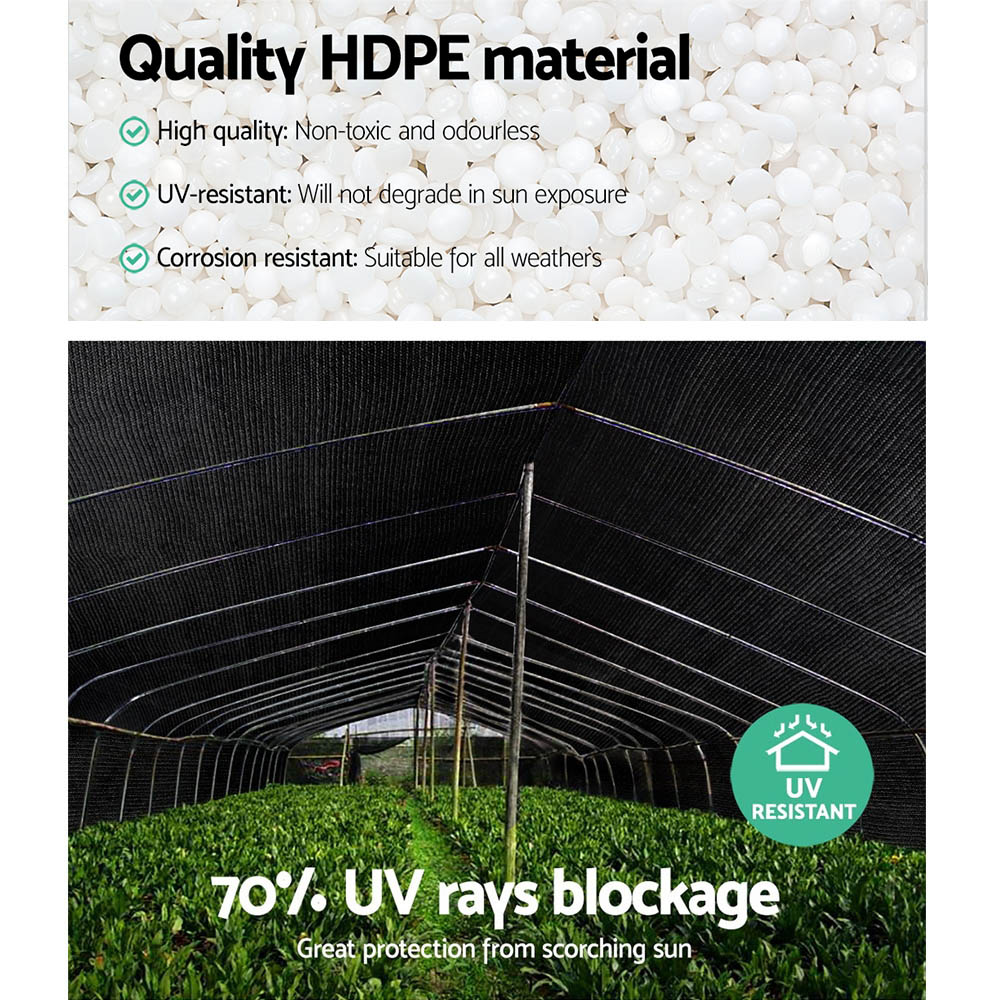 Instahut 70% Shade Cloth 3.66 × 30m Shade Cloth Sail Heavy Duty Shadecloth Garden Mesh Roll BK — image 6