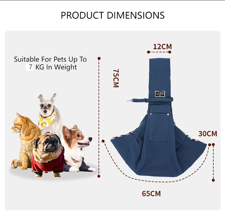 Nevy Blue Pet Sling Carrier Bag - Comfortable and Hands-Free Design โ image 3