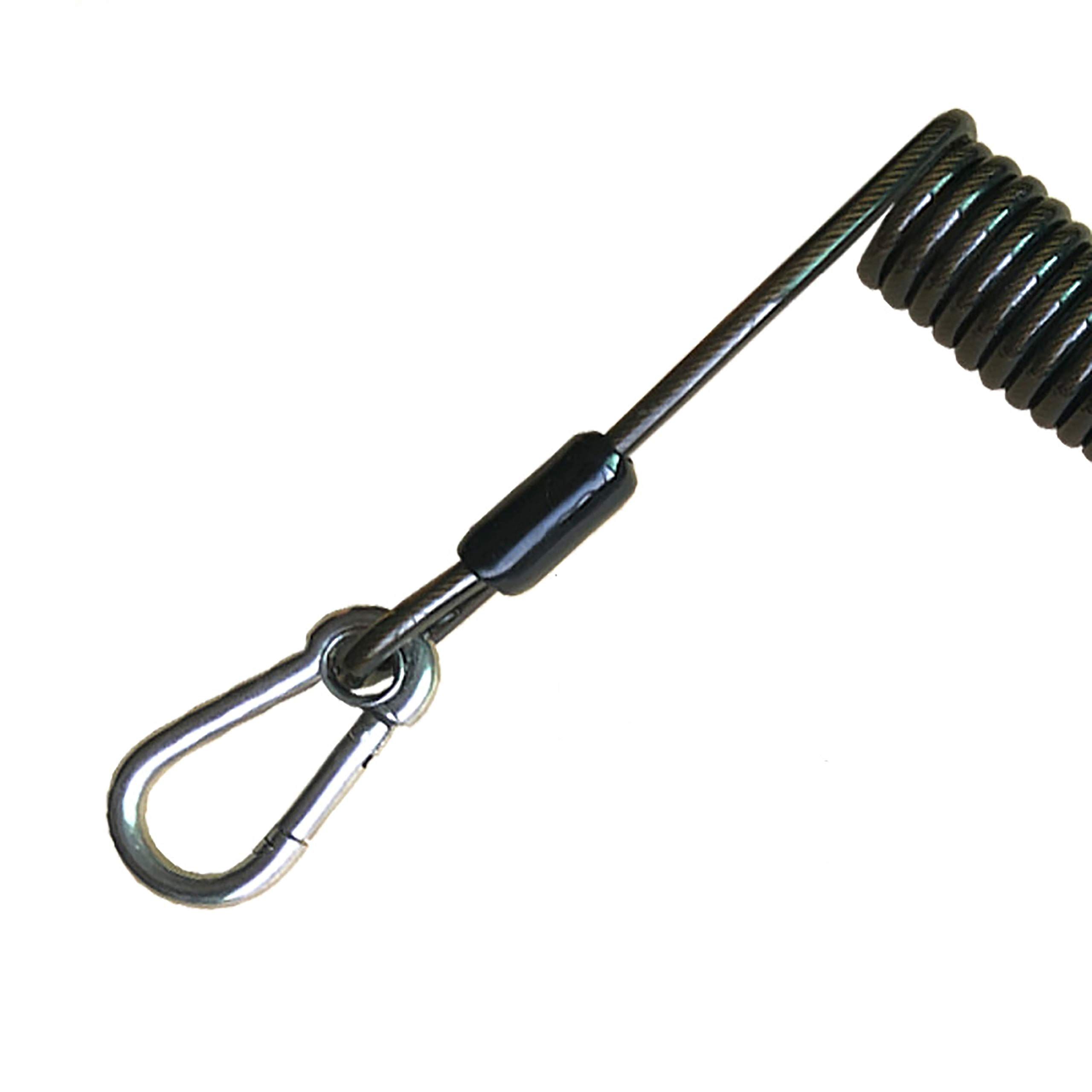 Retractable Tool Lanyard, Fishing Coiled Lanyard, Stainless Steel Inside Heavy Duty Fishing Safety Rope, with Carabiner -2Pcs — image 4