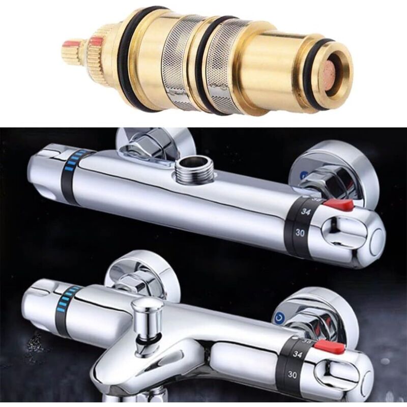 Brass Replacement Thermostatic Cartridge Shower Mixer Valve Bar Repair Kit Temperature Control For Shower Mixer Ba — image 3