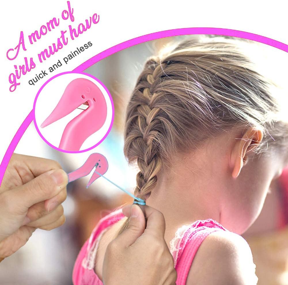Hair Loop Styling Tool Set with 1000 Pcs Clear Mini Elastic Hair Bands 1 Pcs Rat Tail Combs for Braiding Styling 2 Pcs Hair Pull Through Tool 1 Pcs Hair Band โ image 5