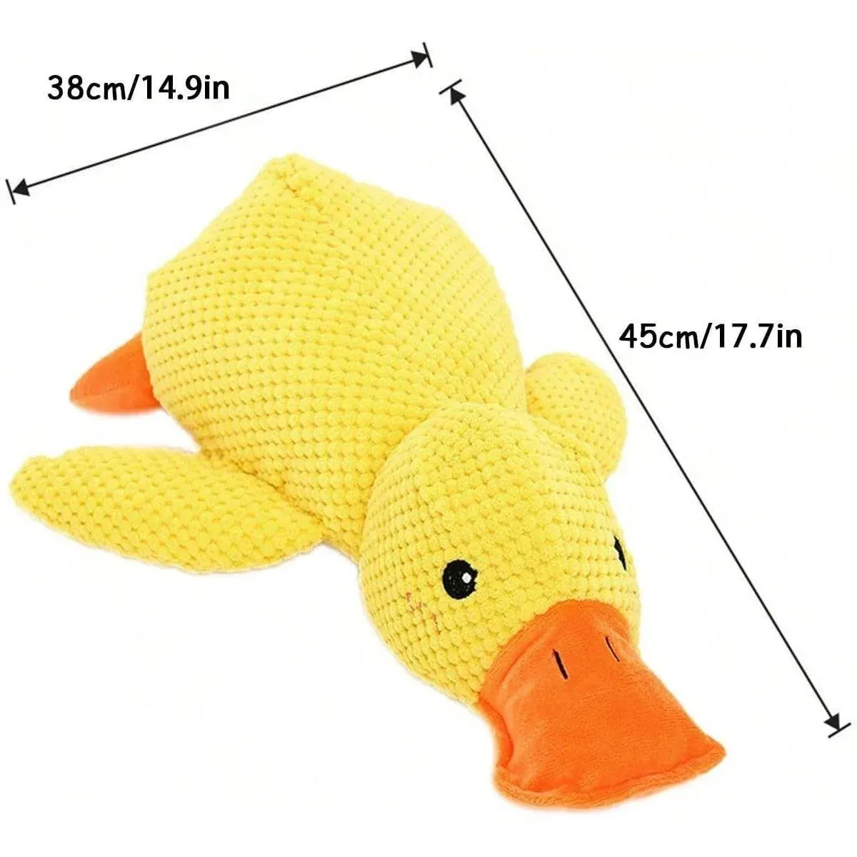 Plush Cartoon Duck Dog Toy Interactive Squeaky Pet Toy Durable Fun Chew Toy - Yellow — image 4