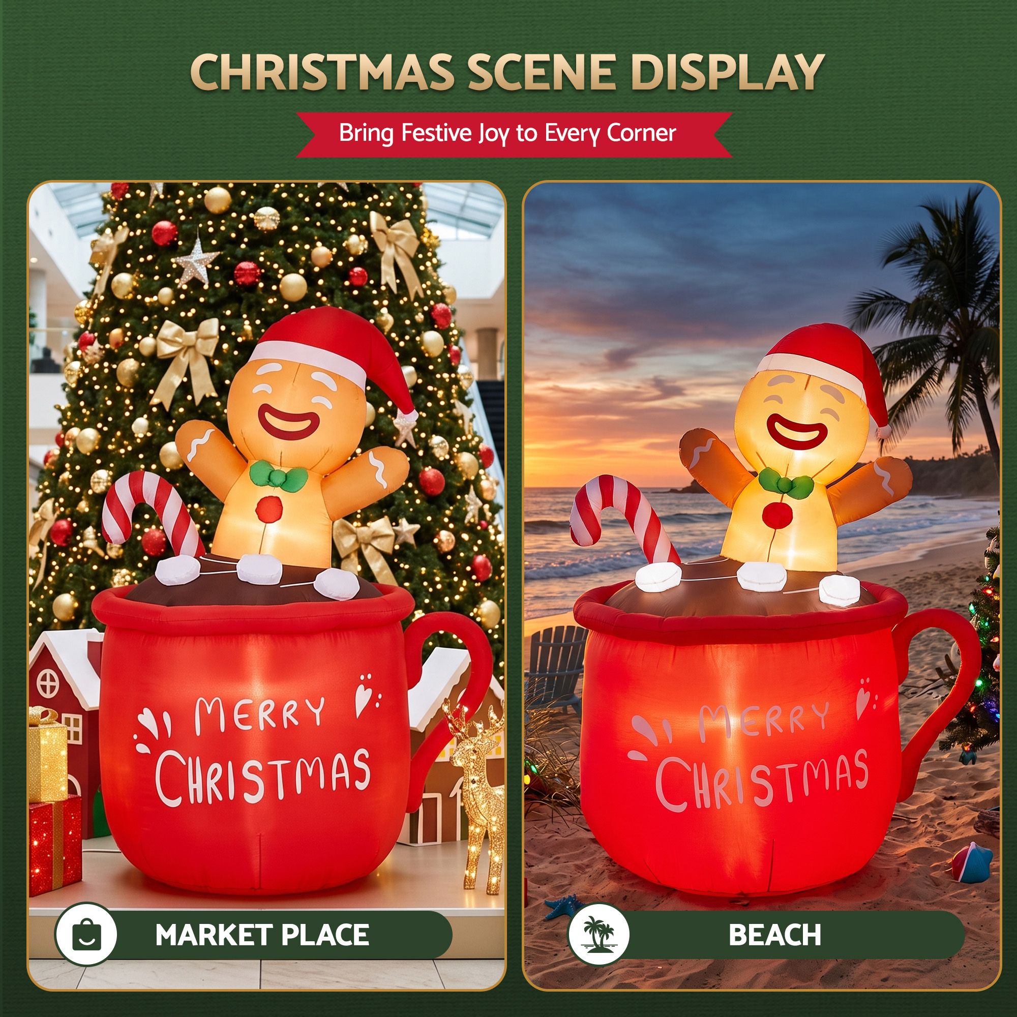 Jingle Jollys Christmas Inflatable Cup 1.8M Height LED Outdoor Decorations Illuminated โ image 6